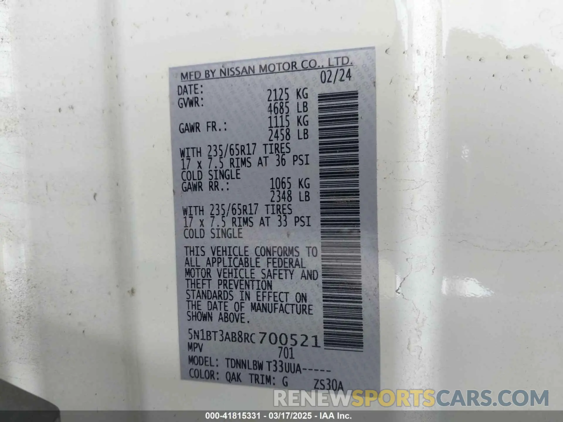 9 Фотография поврежденного автомобиля 5N1BT3AB8RC700521 NISSAN ROGUE 2024