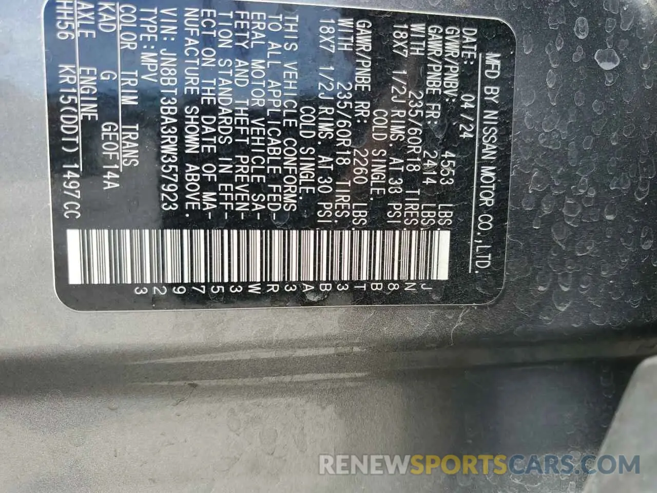 13 Фотография поврежденного автомобиля JN8BT3BA3RW357923 NISSAN ROGUE 2024