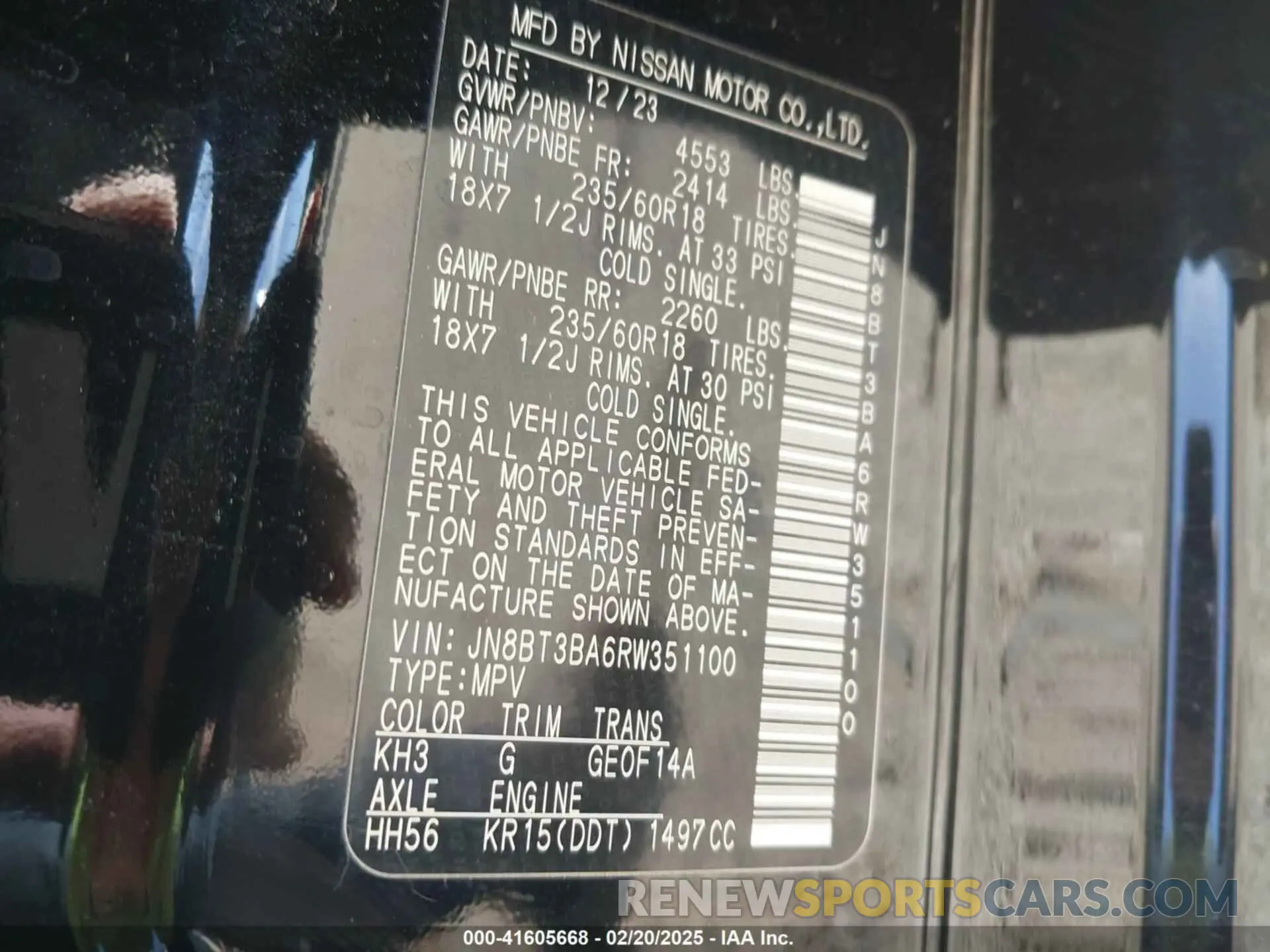9 Photograph of a damaged car JN8BT3BA6RW351100 NISSAN ROGUE 2024