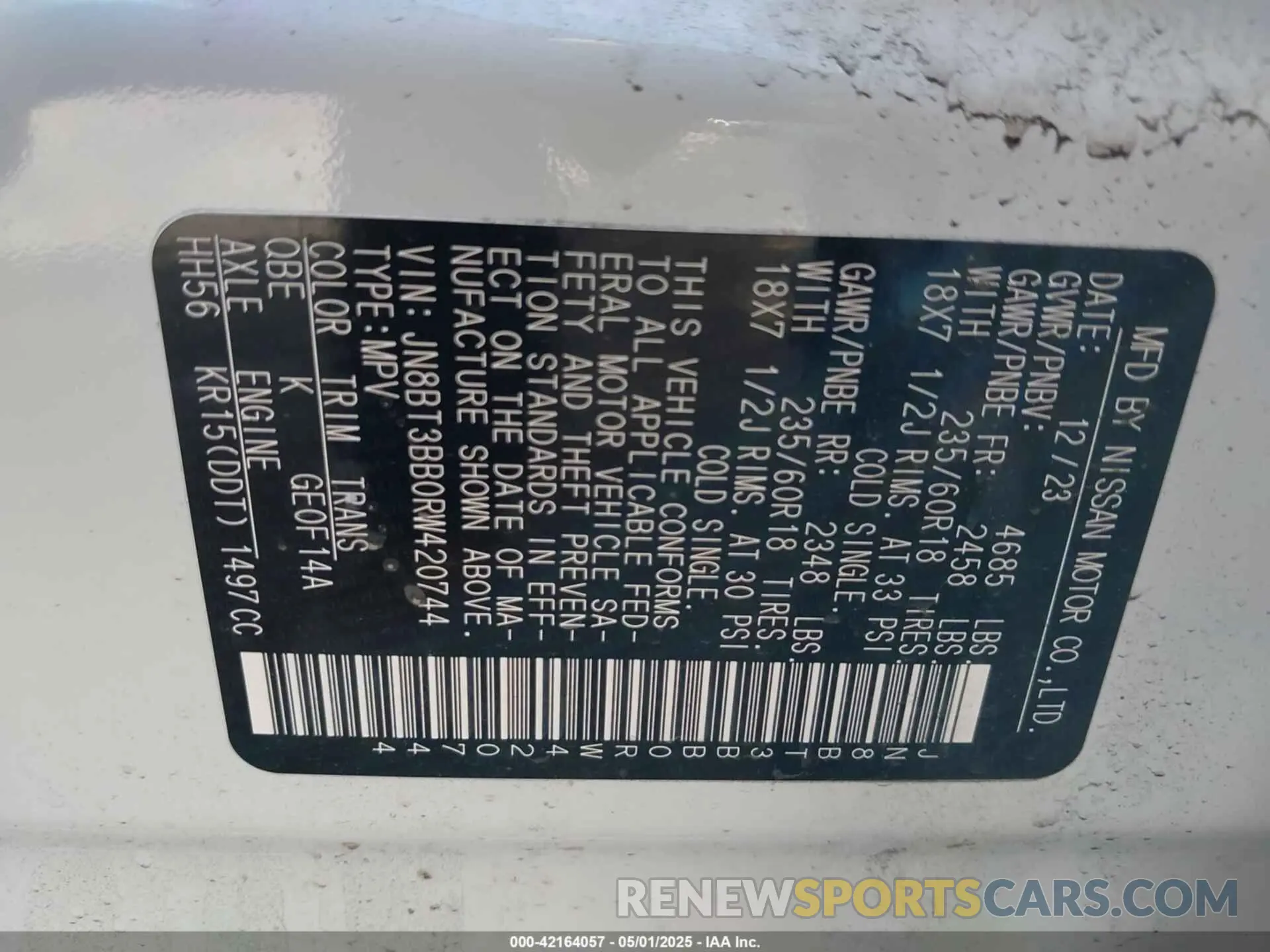 9 Photograph of a damaged car JN8BT3BB0RW420744 NISSAN ROGUE 2024