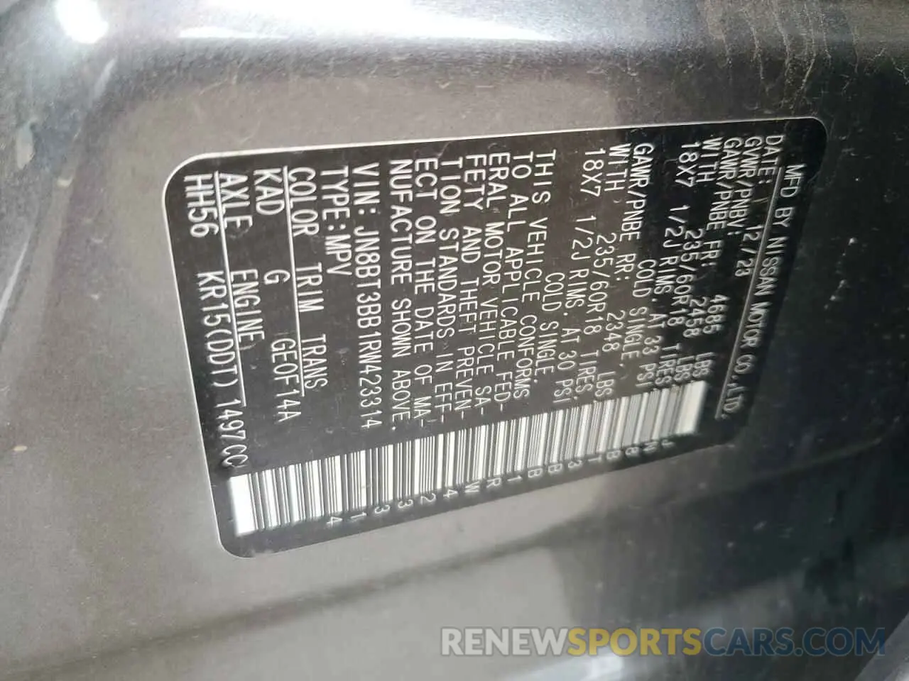 14 Фотография поврежденного автомобиля JN8BT3BB1RW423314 NISSAN ROGUE 2024