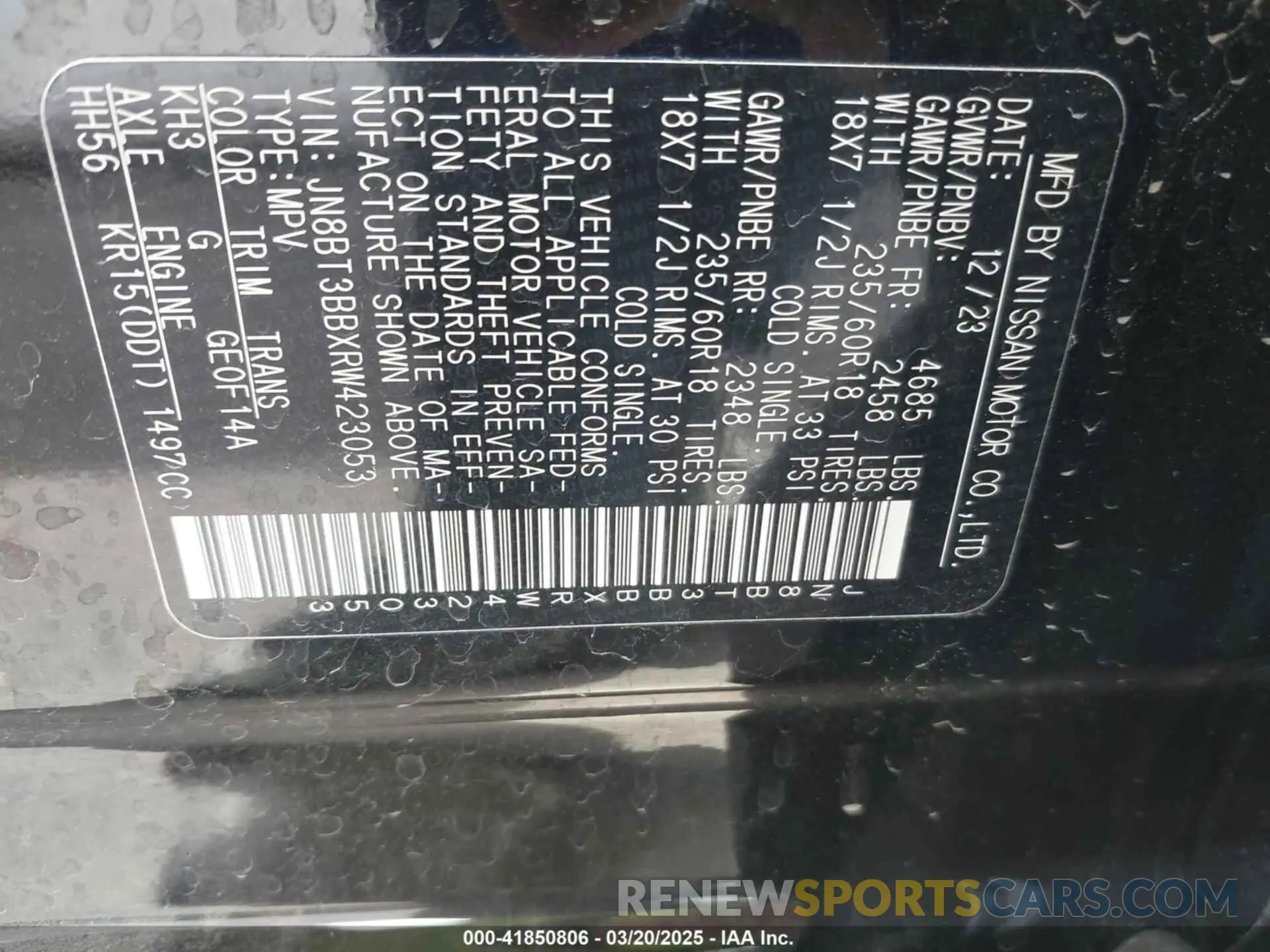 9 Фотография поврежденного автомобиля JN8BT3BBXRW423053 NISSAN ROGUE 2024