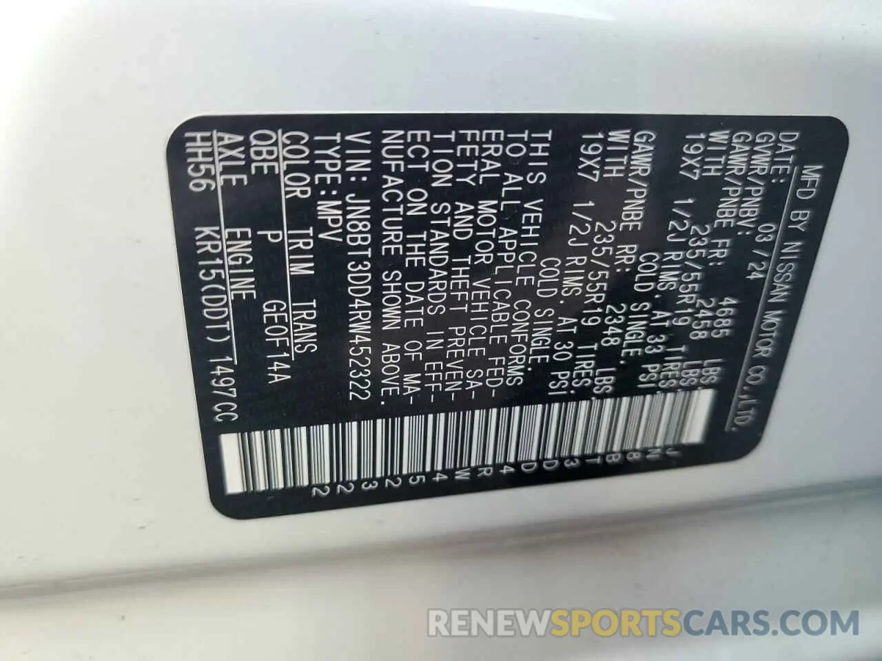 13 Фотография поврежденного автомобиля JN8BT3DD4RW452322 NISSAN ROGUE 2024