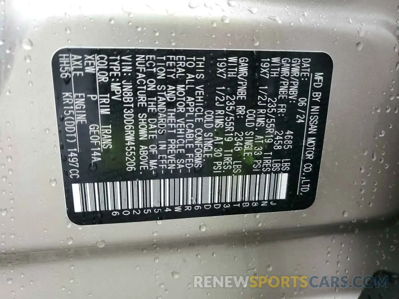 13 Photograph of a damaged car JN8BT3DD6RW455206 NISSAN ROGUE 2024