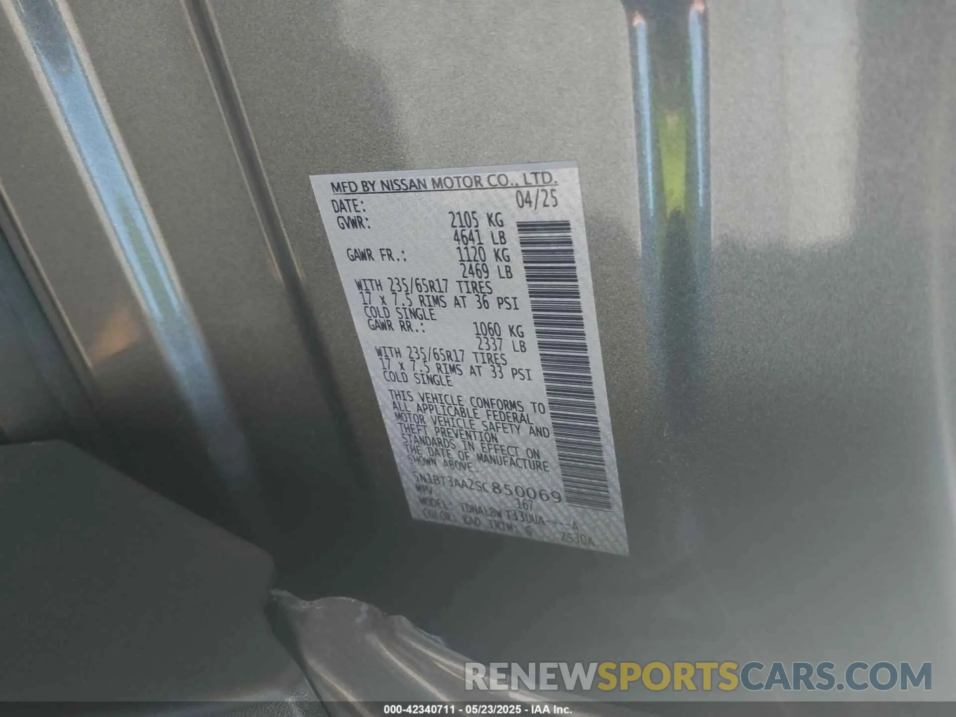 9 Фотография поврежденного автомобиля 5N1BT3AA2SC850069 NISSAN ROGUE 2025