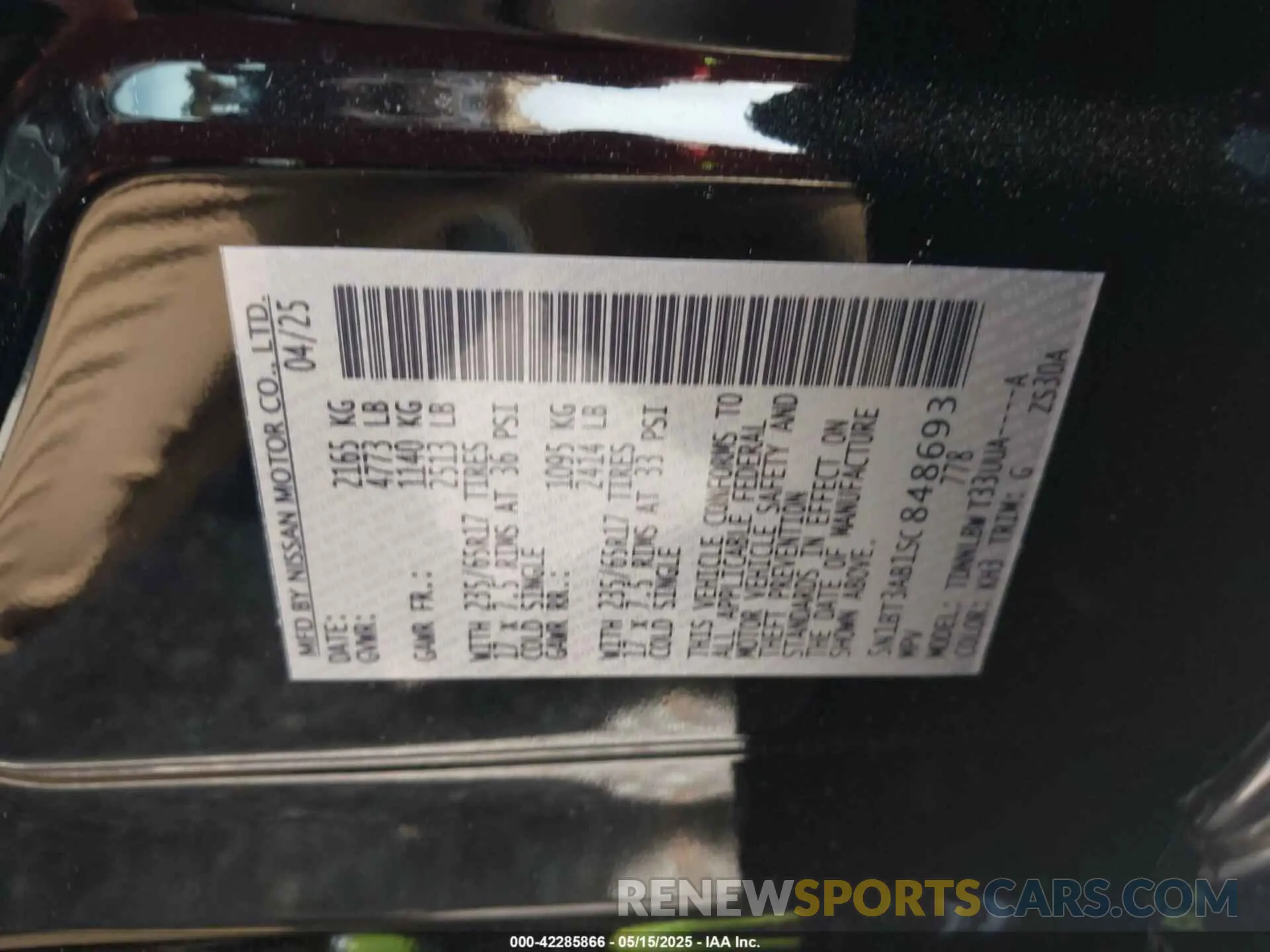 9 Photograph of a damaged car 5N1BT3AB1SC848693 NISSAN ROGUE 2025