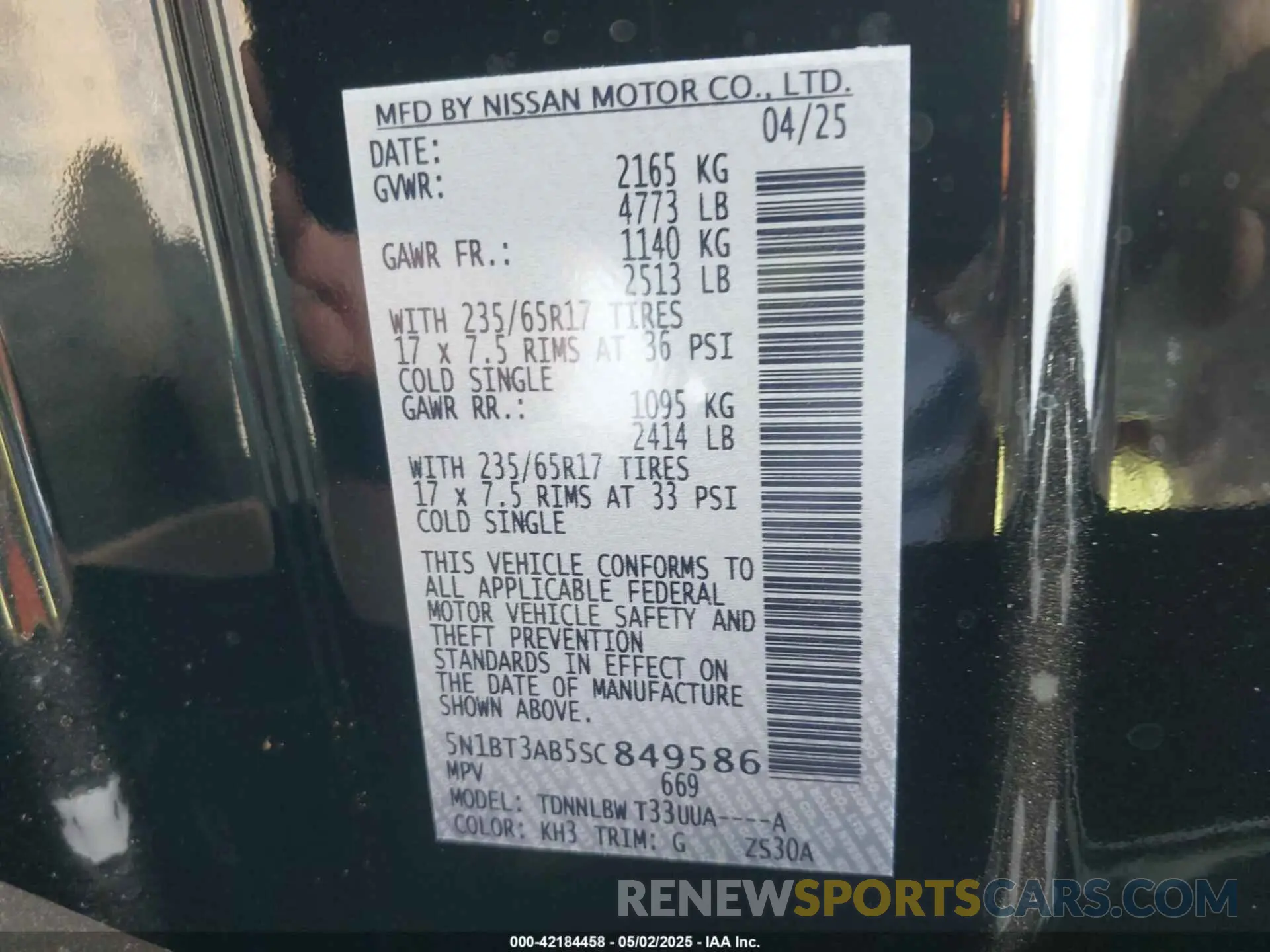 9 Photograph of a damaged car 5N1BT3AB5SC849586 NISSAN ROGUE 2025