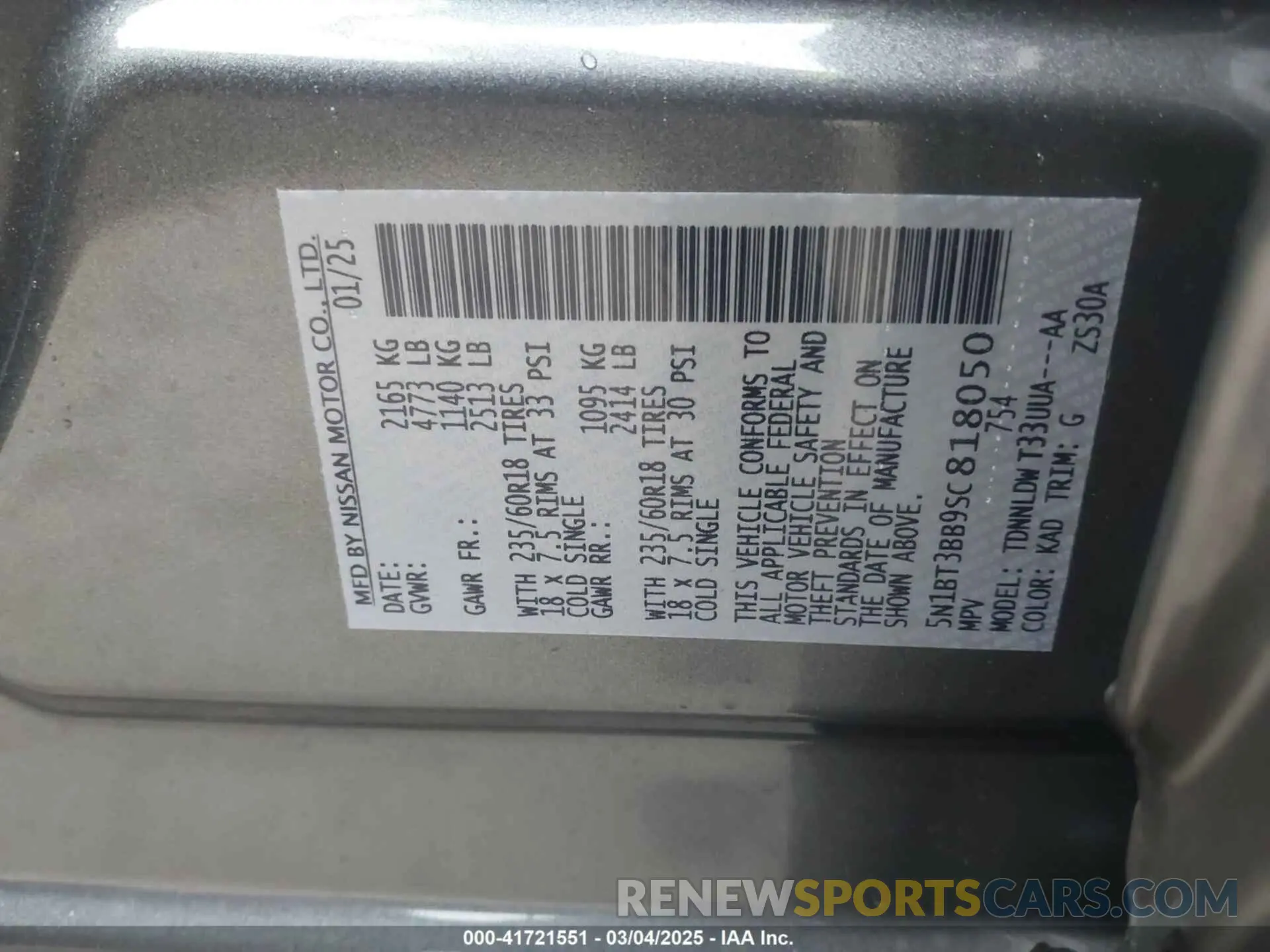 9 Фотография поврежденного автомобиля 5N1BT3BB9SC818050 NISSAN ROGUE 2025