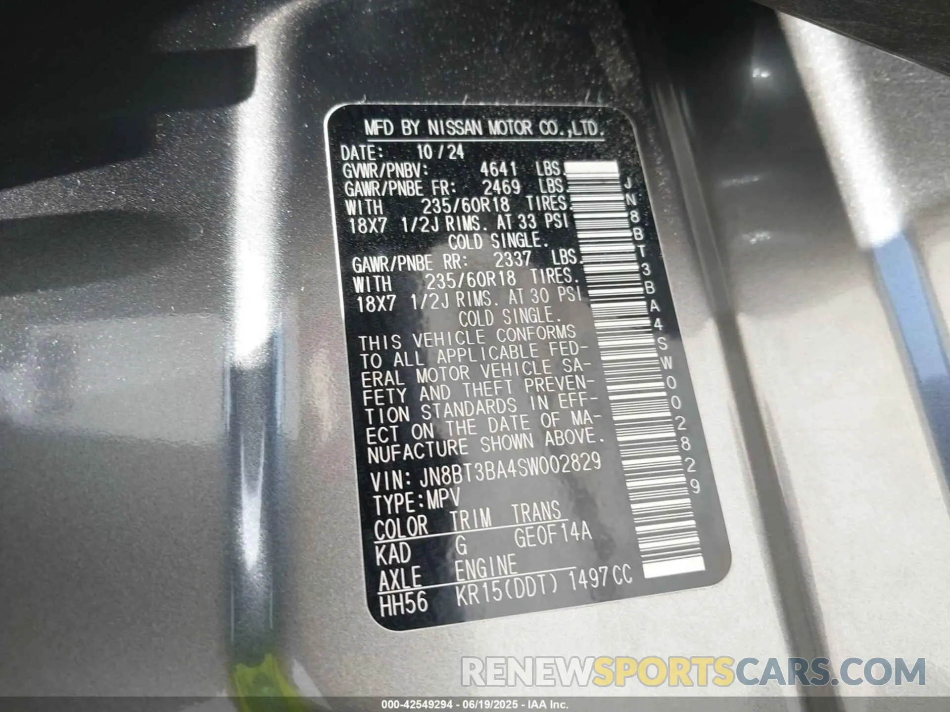 9 Фотография поврежденного автомобиля JN8BT3BA4SW002829 NISSAN ROGUE 2025