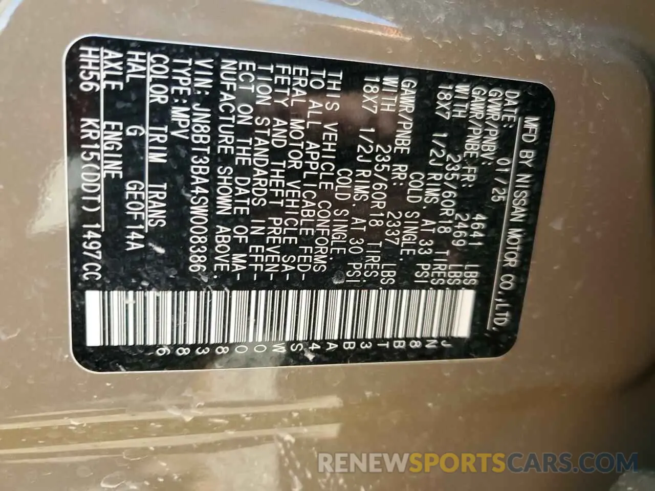 14 Photograph of a damaged car JN8BT3BA4SW008386 NISSAN ROGUE 2025