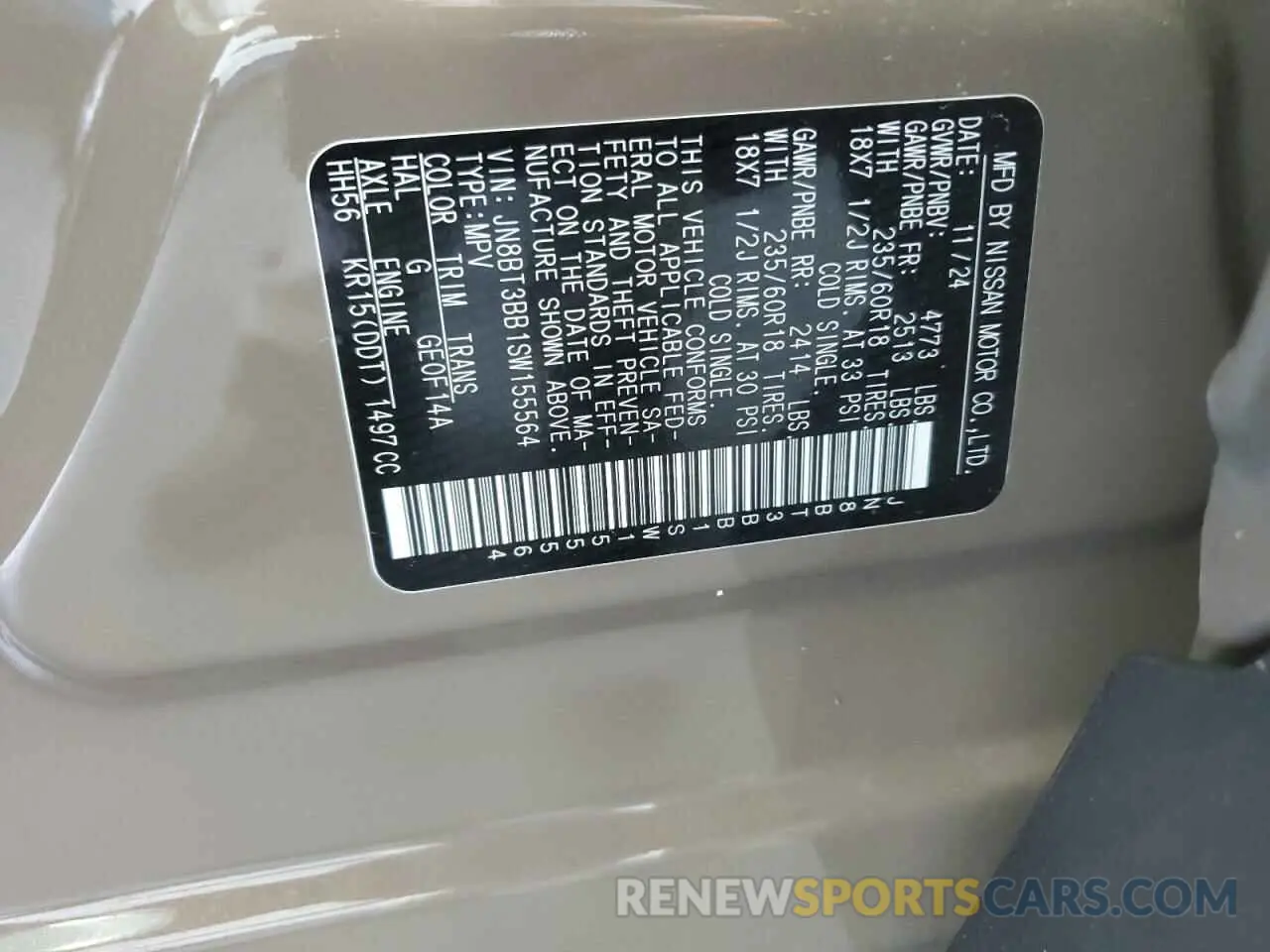 13 Photograph of a damaged car JN8BT3BB1SW155564 NISSAN ROGUE 2025