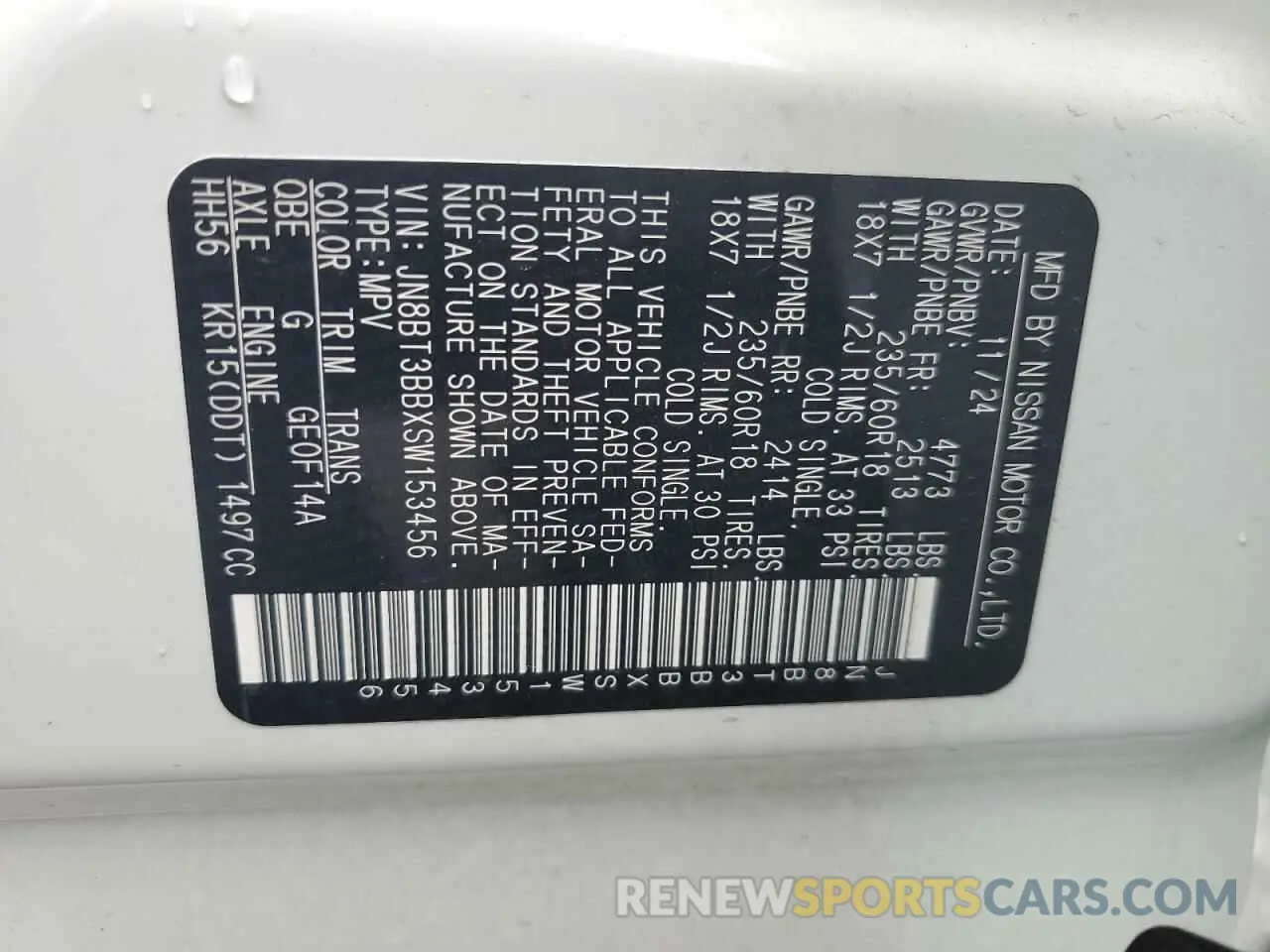 13 Photograph of a damaged car JN8BT3BBXSW153456 NISSAN ROGUE 2025