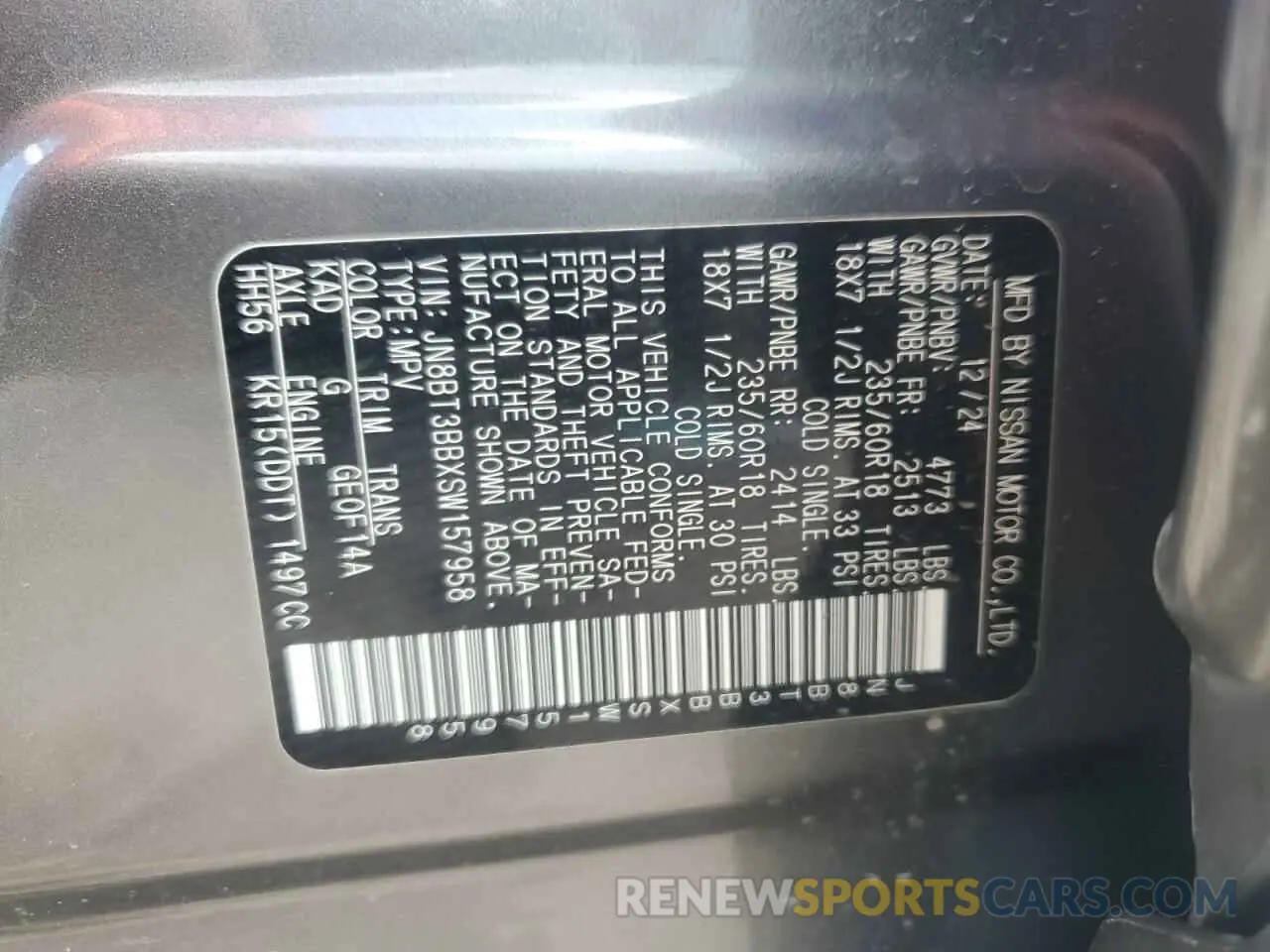 13 Photograph of a damaged car JN8BT3BBXSW157958 NISSAN ROGUE 2025