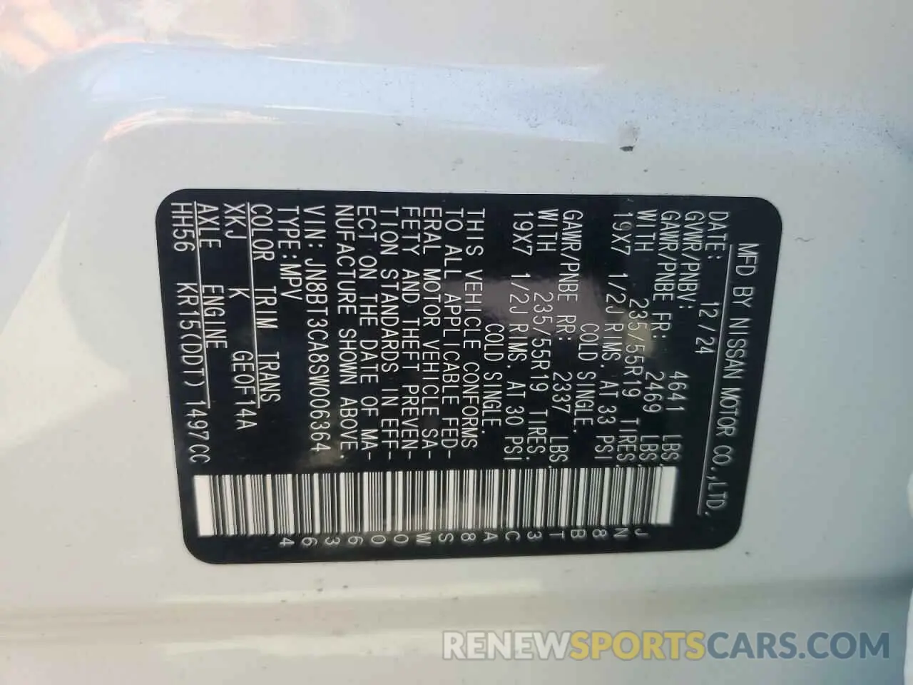 13 Photograph of a damaged car JN8BT3CA8SW006364 NISSAN ROGUE 2025