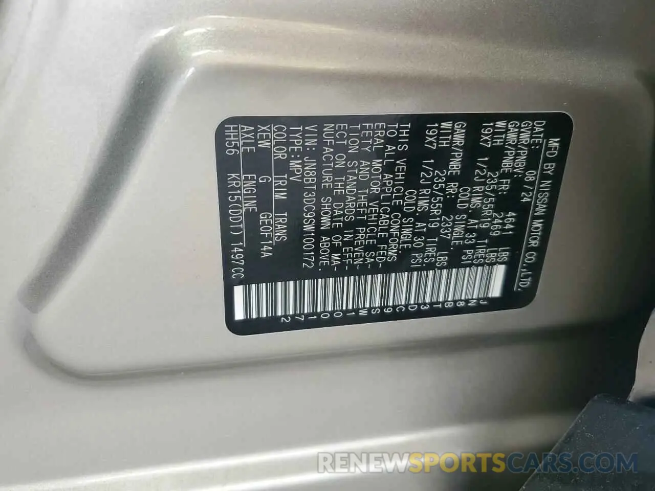 13 Photograph of a damaged car JN8BT3DC9SW100172 NISSAN ROGUE 2025