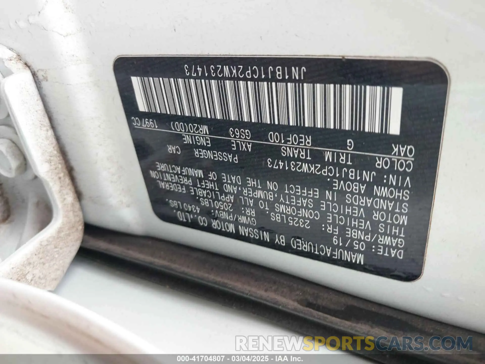 9 Photograph of a damaged car JN1BJ1CP2KW231473 NISSAN ROGUE SPORT 2019
