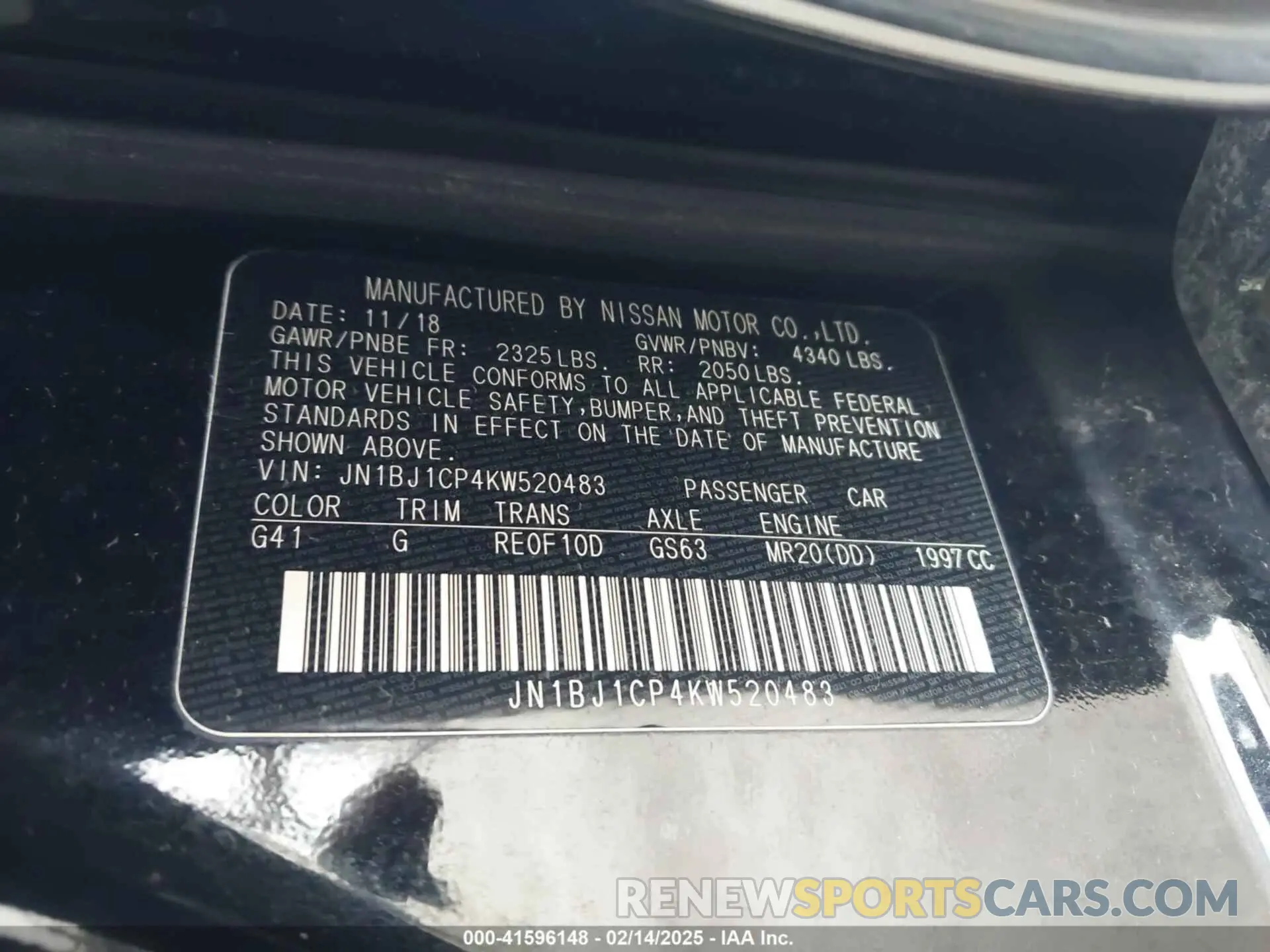 9 Фотография поврежденного автомобиля JN1BJ1CP4KW520483 NISSAN ROGUE SPORT 2019