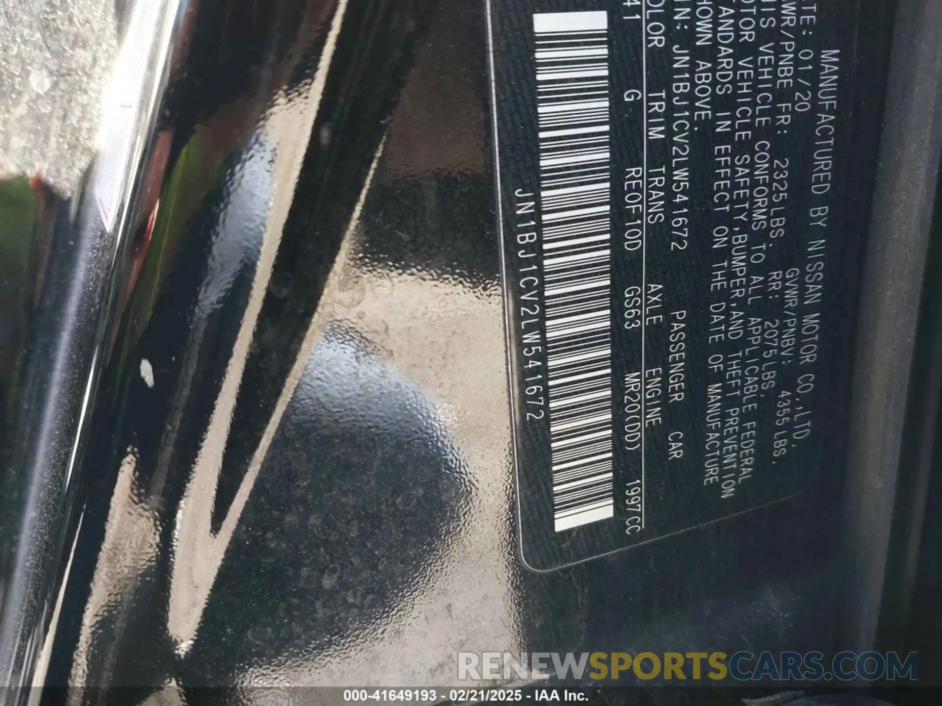 9 Photograph of a damaged car JN1BJ1CV2LW541672 NISSAN ROGUE SPORT 2020