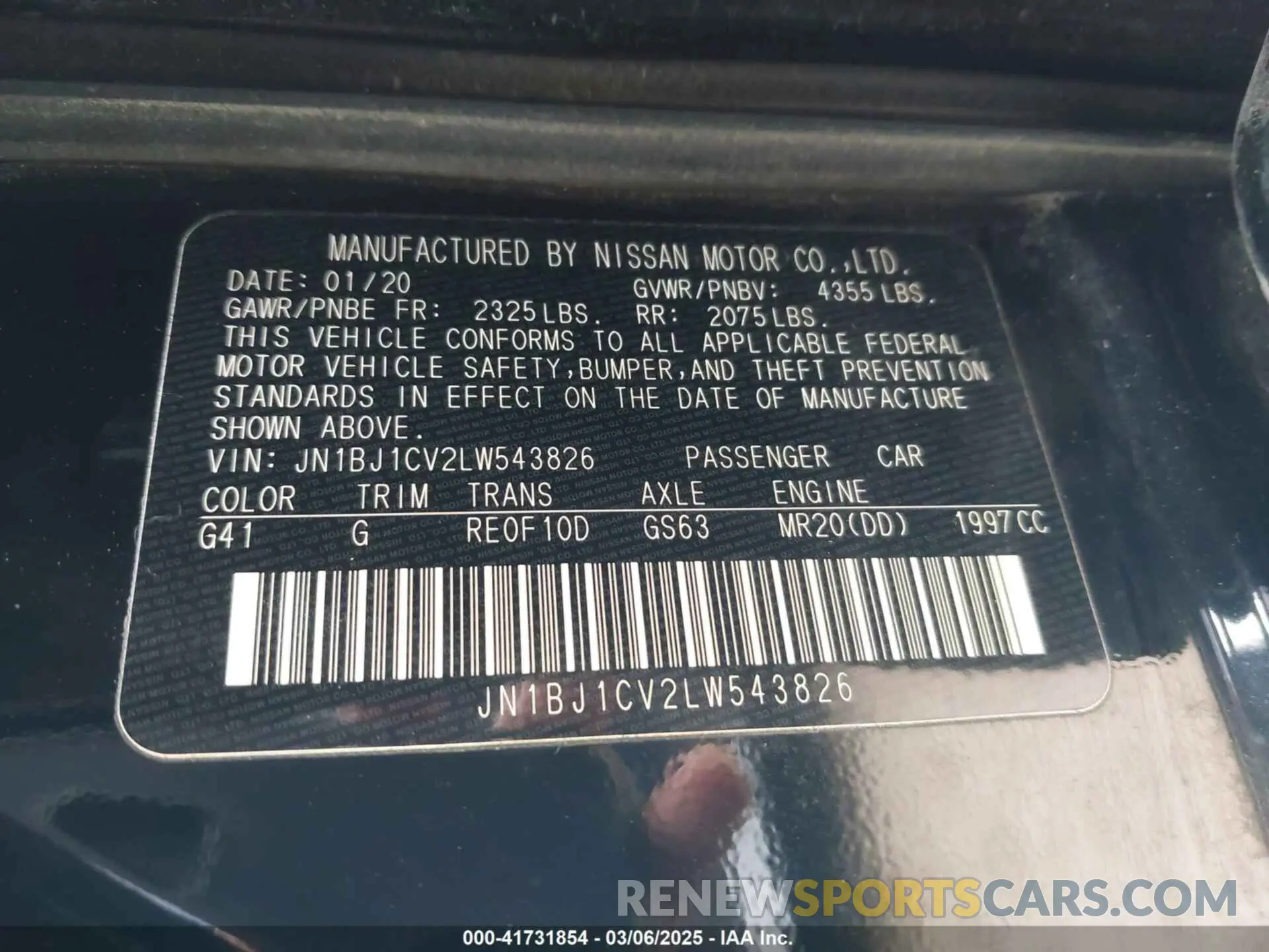 9 Photograph of a damaged car JN1BJ1CV2LW543826 NISSAN ROGUE SPORT 2020