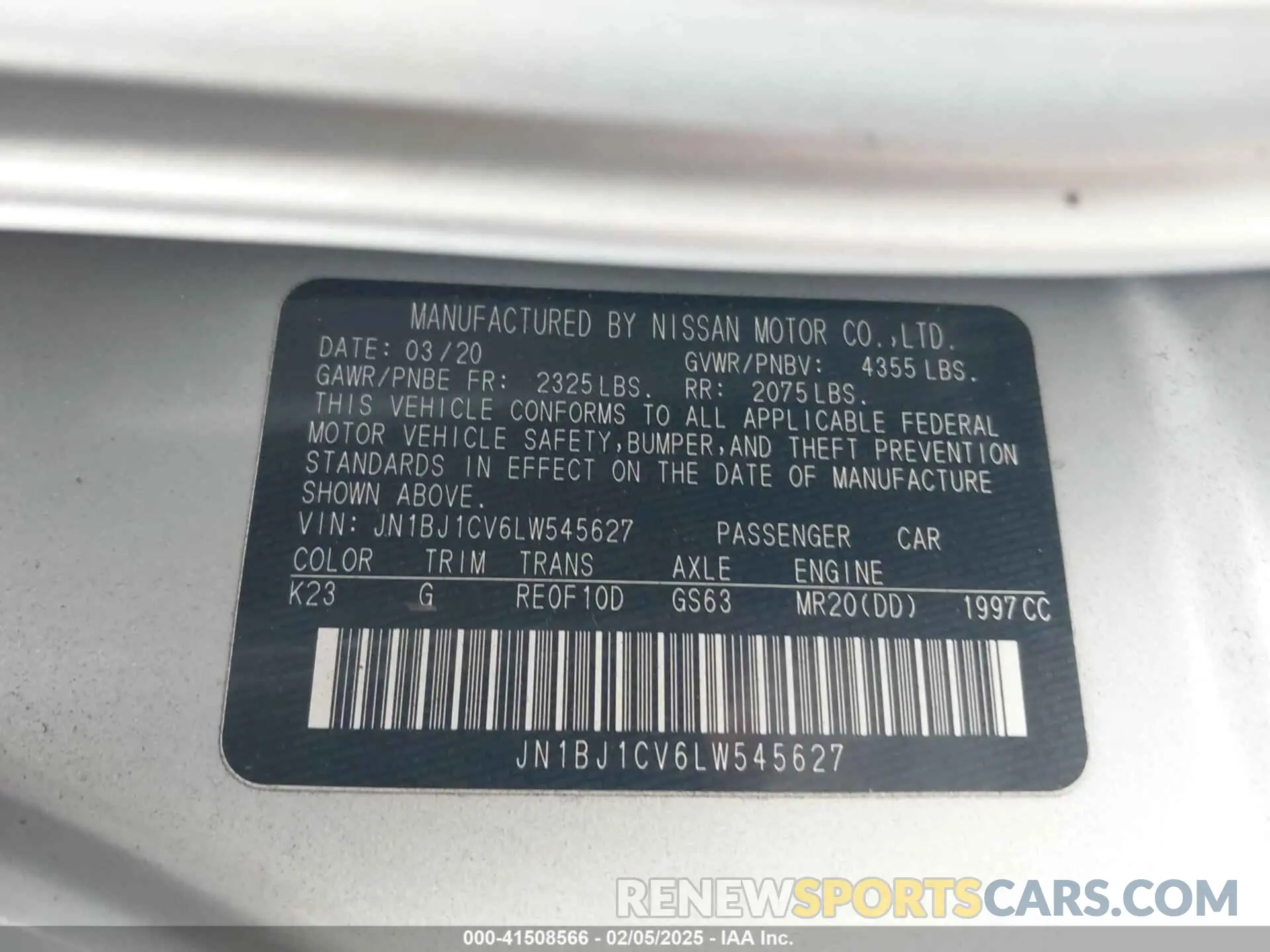 9 Photograph of a damaged car JN1BJ1CV6LW545627 NISSAN ROGUE SPORT 2020