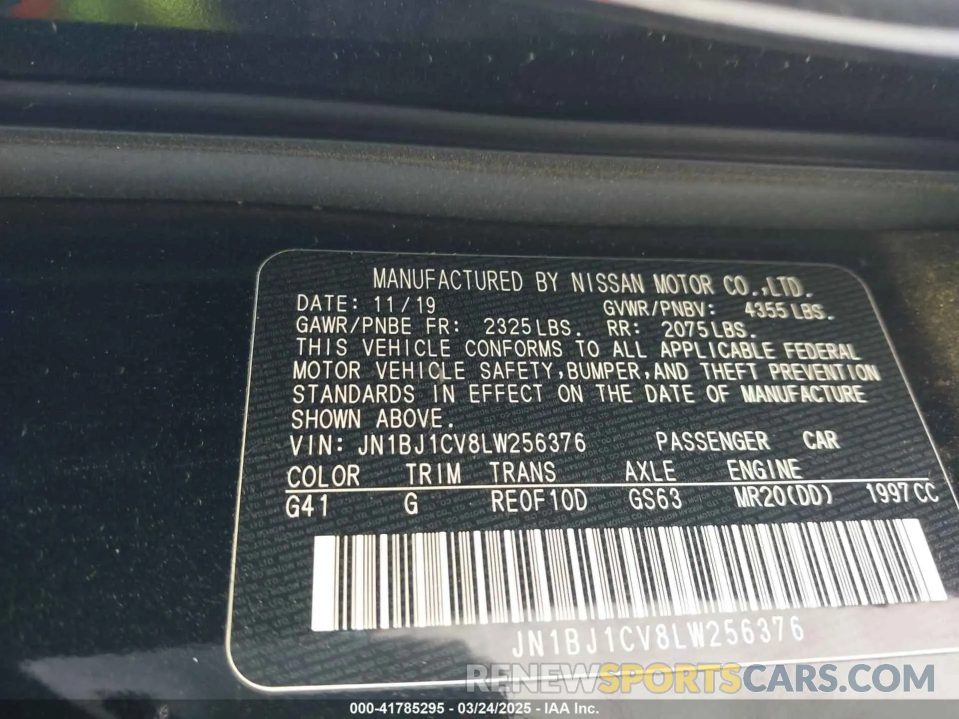 9 Фотография поврежденного автомобиля JN1BJ1CV8LW256376 NISSAN ROGUE SPORT 2020