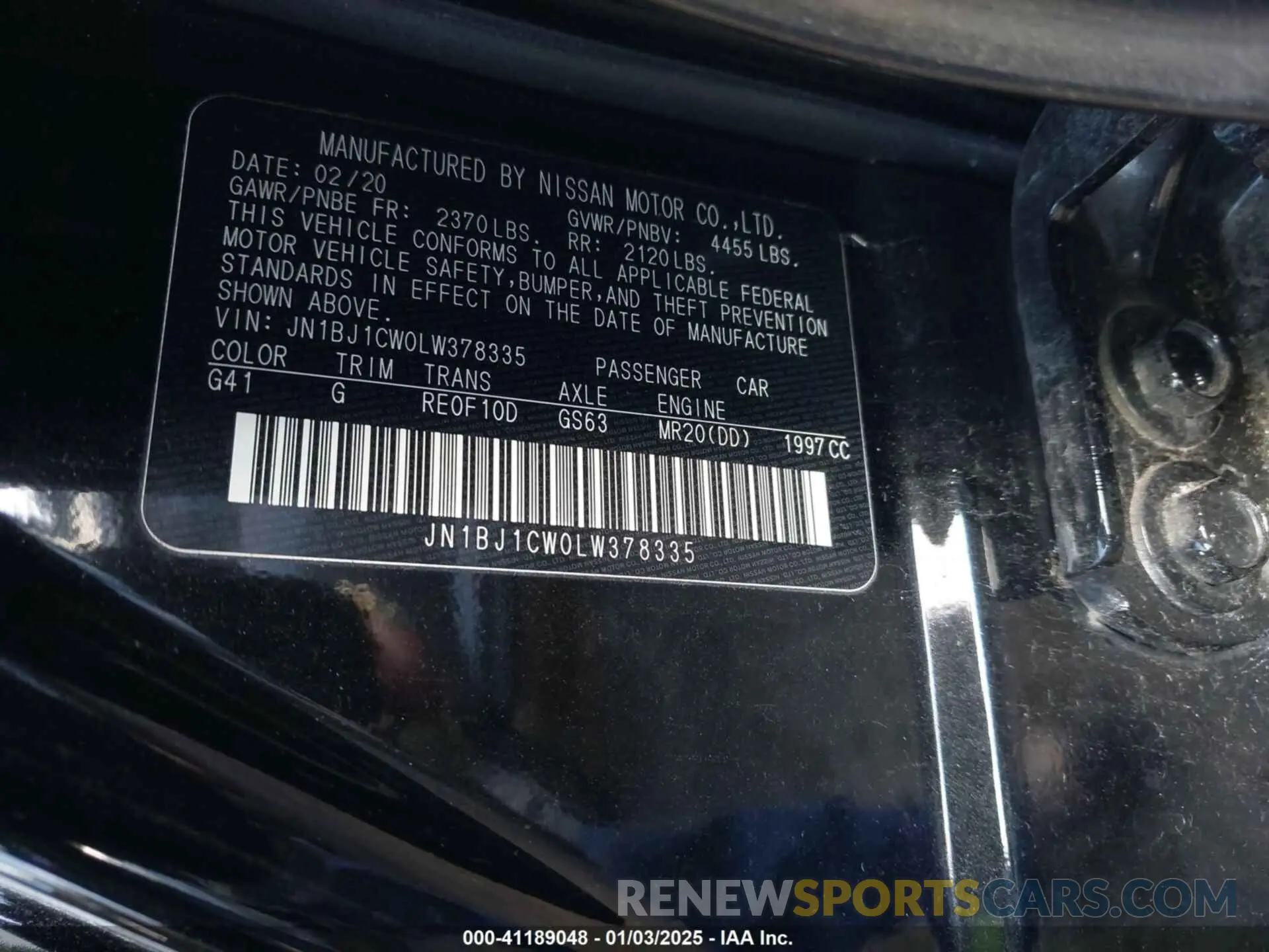 9 Photograph of a damaged car JN1BJ1CW0LW378335 NISSAN ROGUE SPORT 2020