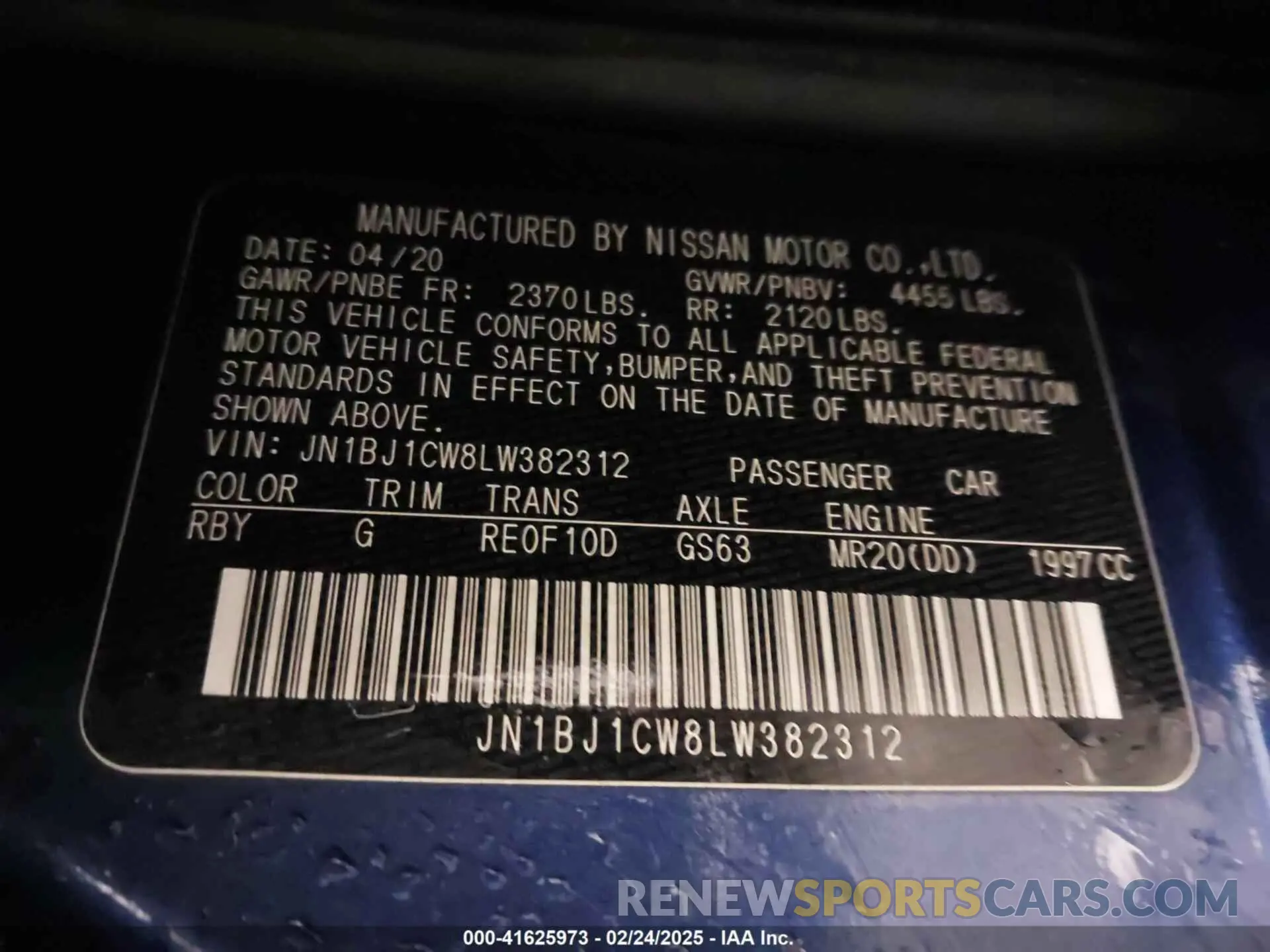 9 Фотография поврежденного автомобиля JN1BJ1CW8LW382312 NISSAN ROGUE SPORT 2020