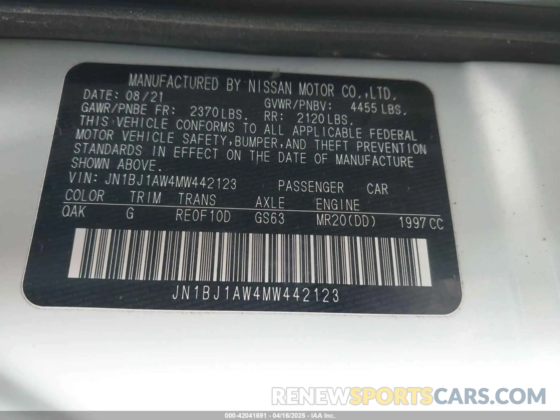 9 Photograph of a damaged car JN1BJ1AW4MW442123 NISSAN ROGUE SPORT 2021