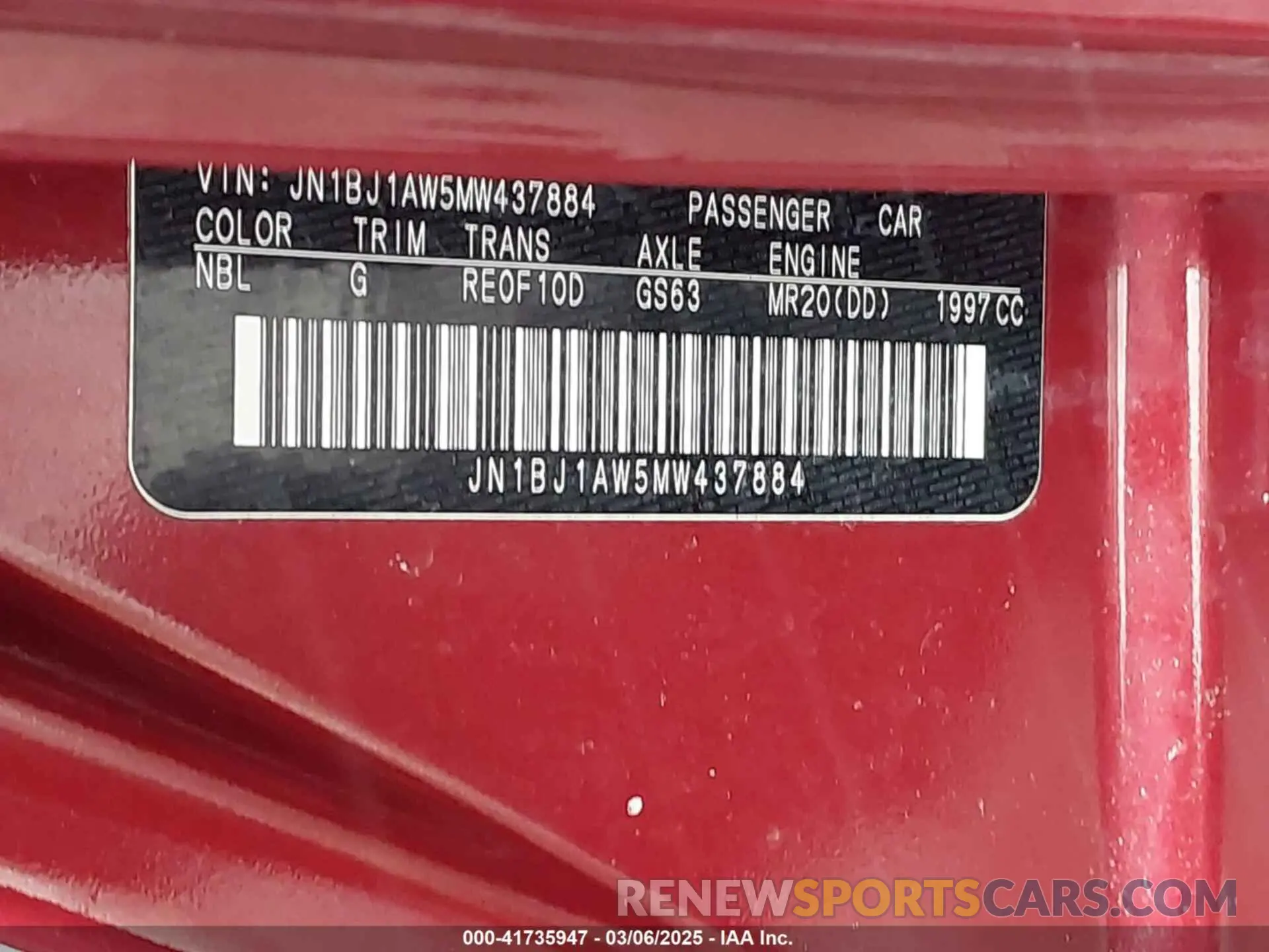 9 Photograph of a damaged car JN1BJ1AW5MW437884 NISSAN ROGUE SPORT 2021