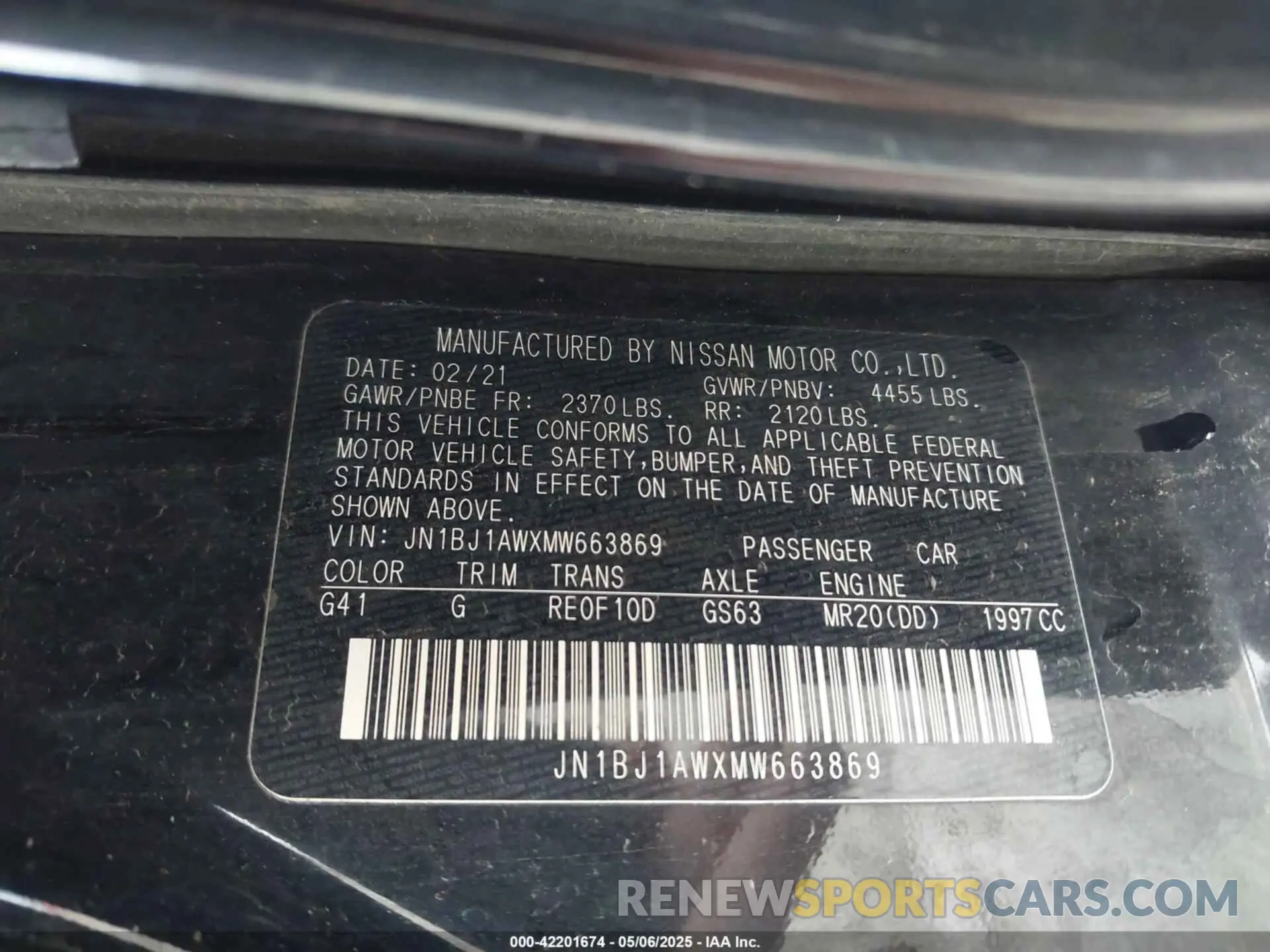 9 Photograph of a damaged car JN1BJ1AWXMW663869 NISSAN ROGUE SPORT 2021