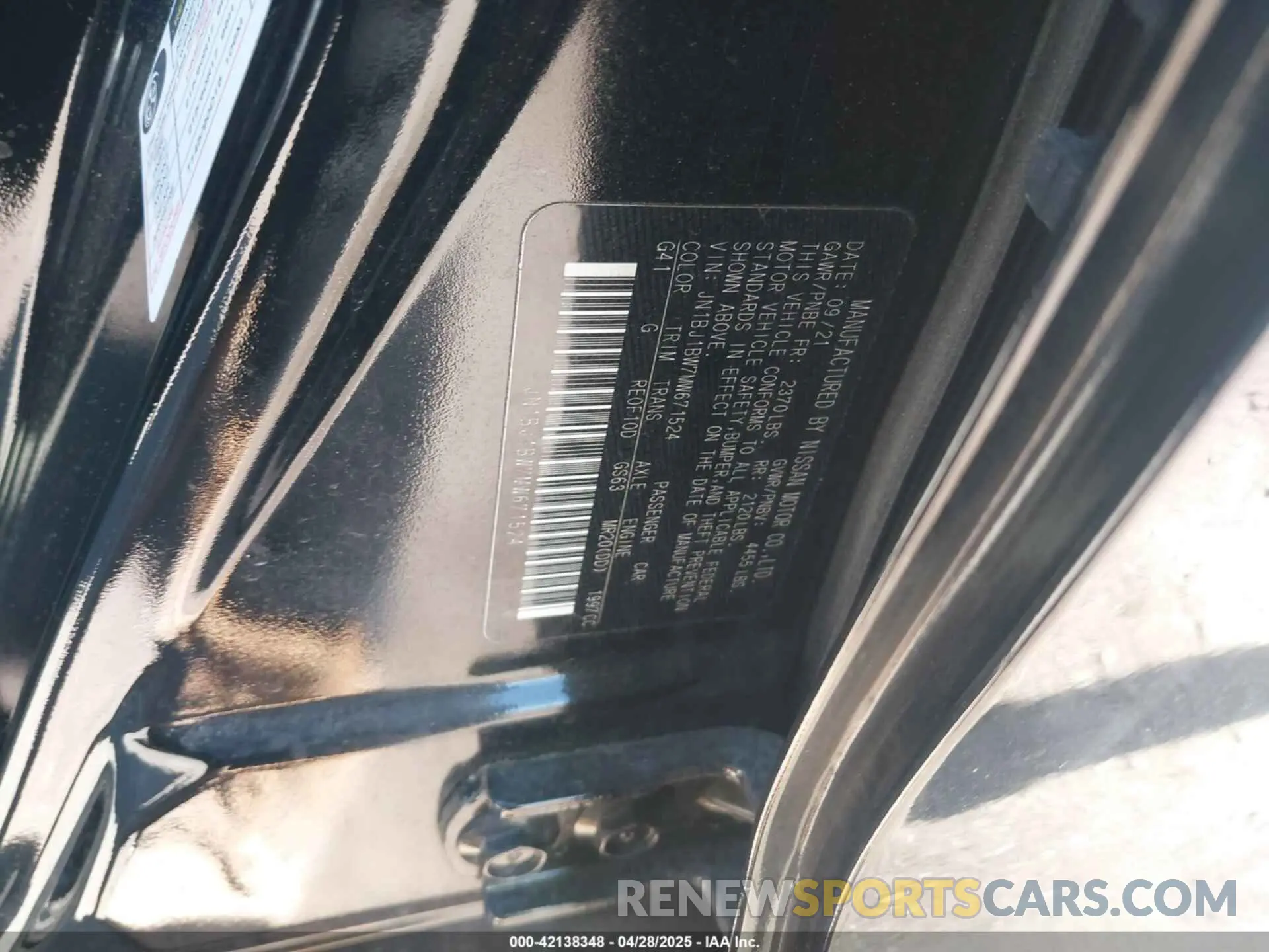 9 Фотография поврежденного автомобиля JN1BJ1BW7MW671524 NISSAN ROGUE SPORT 2021