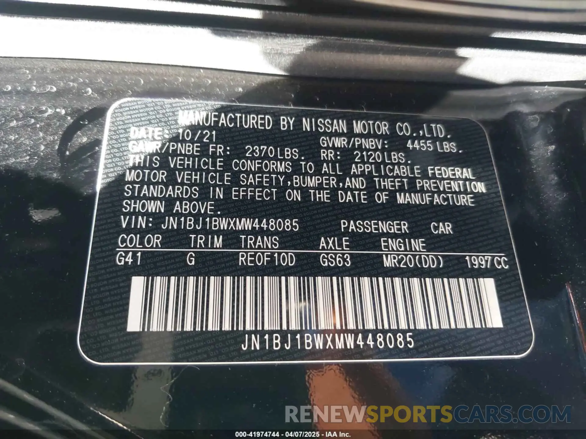 9 Фотография поврежденного автомобиля JN1BJ1BWXMW448085 NISSAN ROGUE SPORT 2021