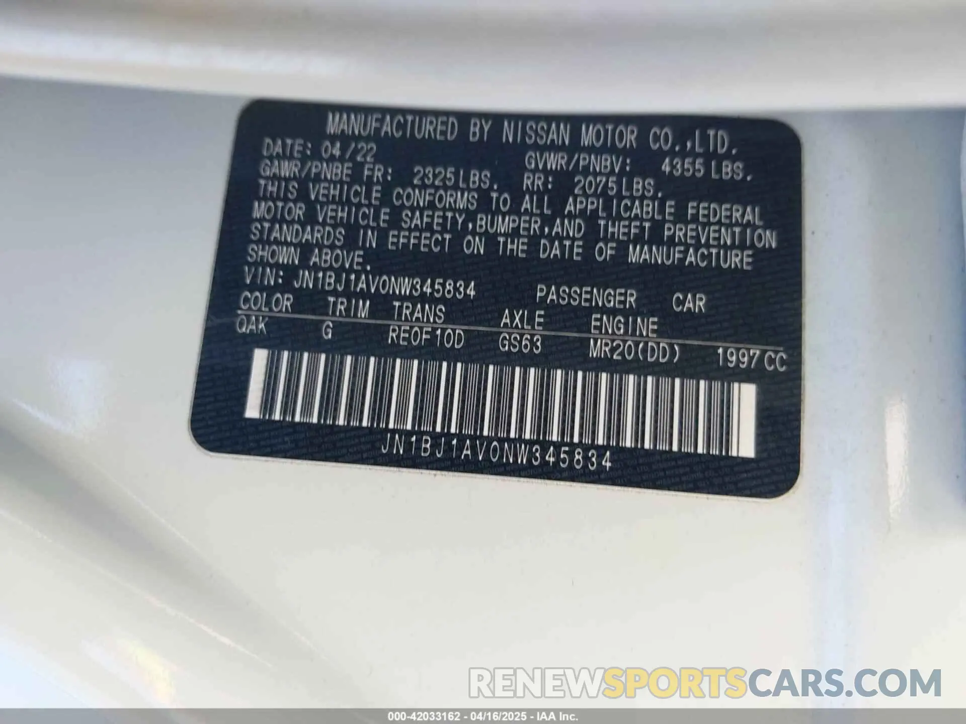 9 Photograph of a damaged car JN1BJ1AV0NW345834 NISSAN ROGUE SPORT 2022
