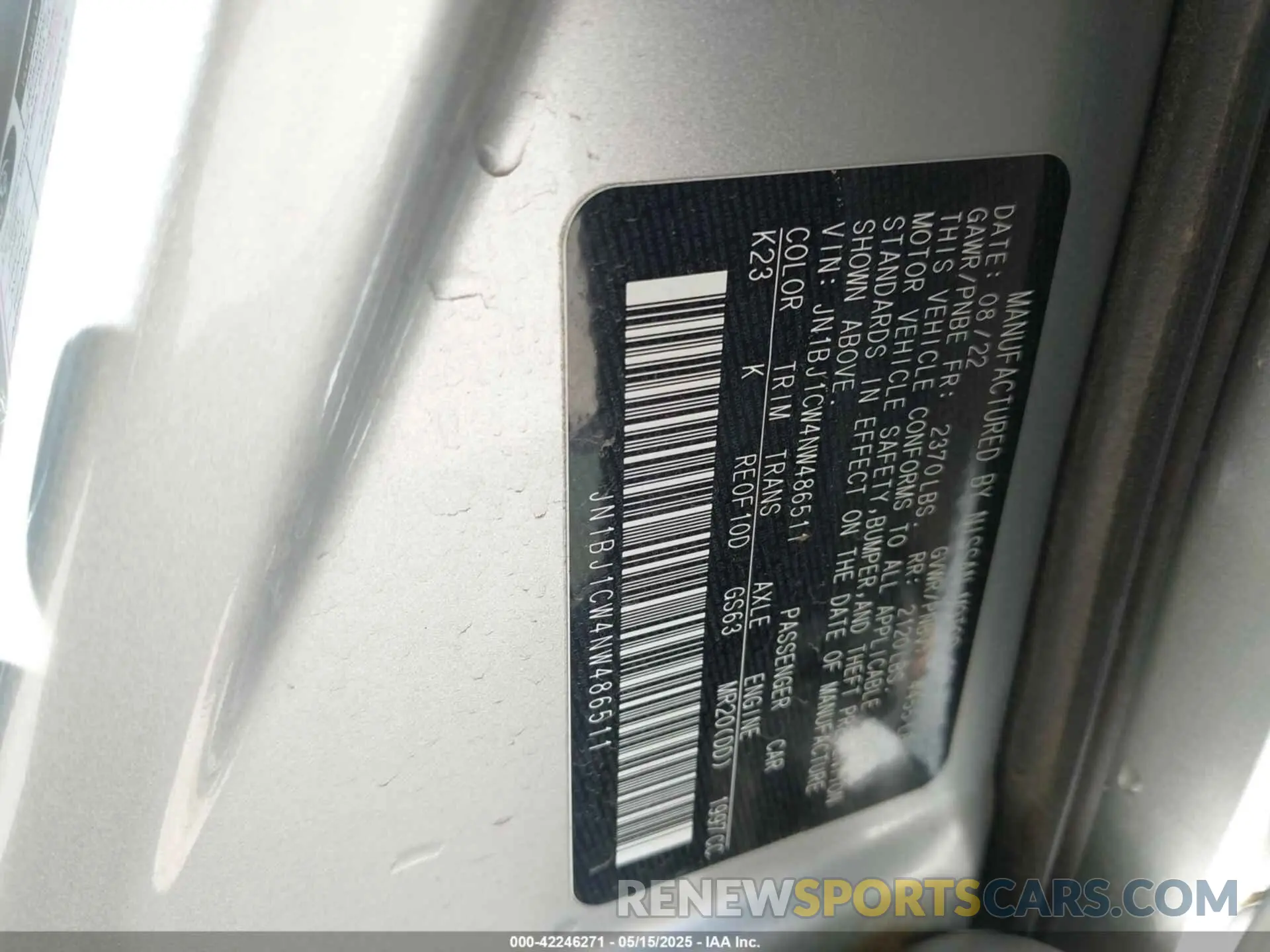 9 Photograph of a damaged car JN1BJ1CW4NW486511 NISSAN ROGUE SPORT 2022