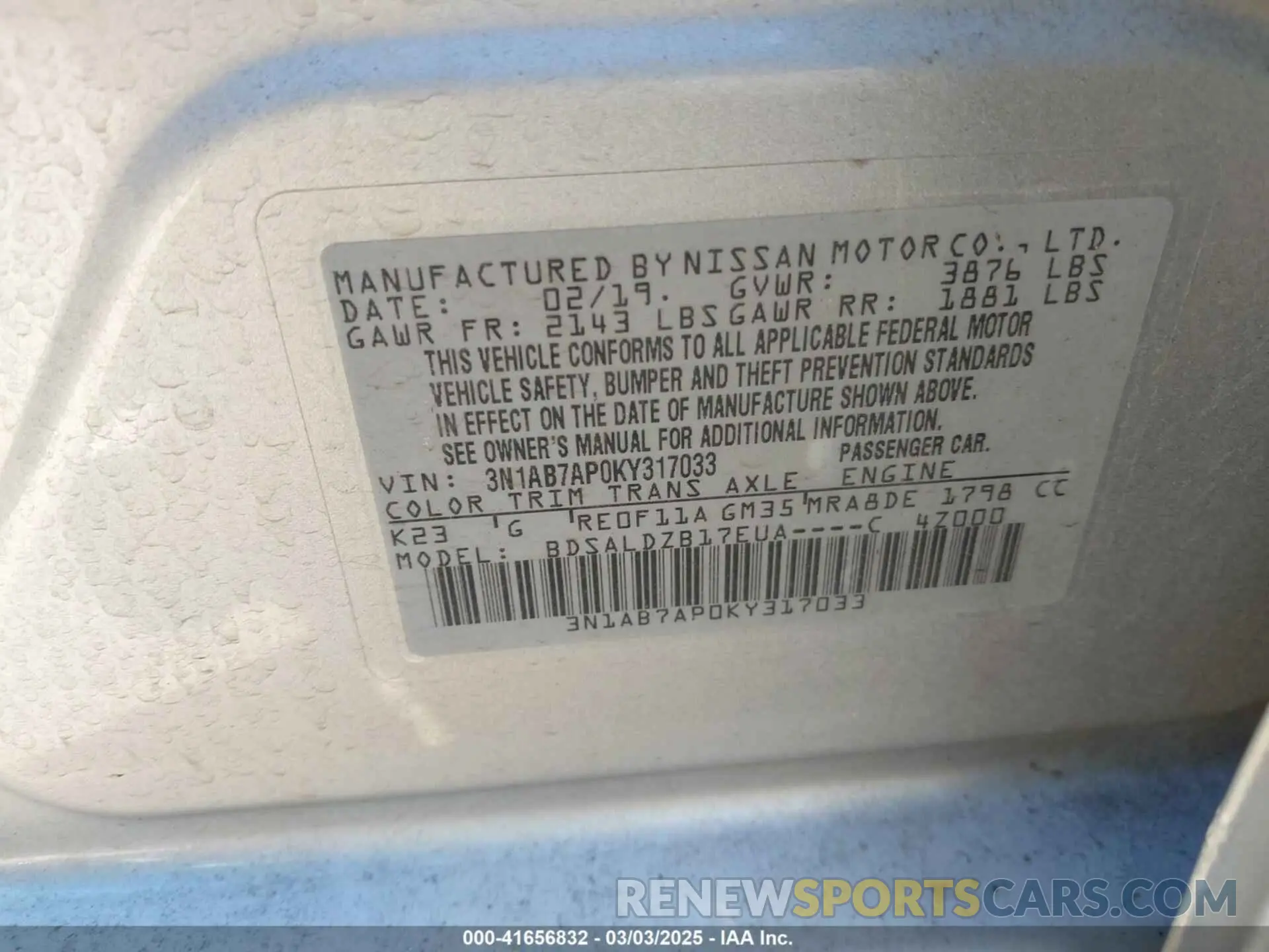 9 Photograph of a damaged car 3N1AB7AP0KY317033 NISSAN SENTRA 2019