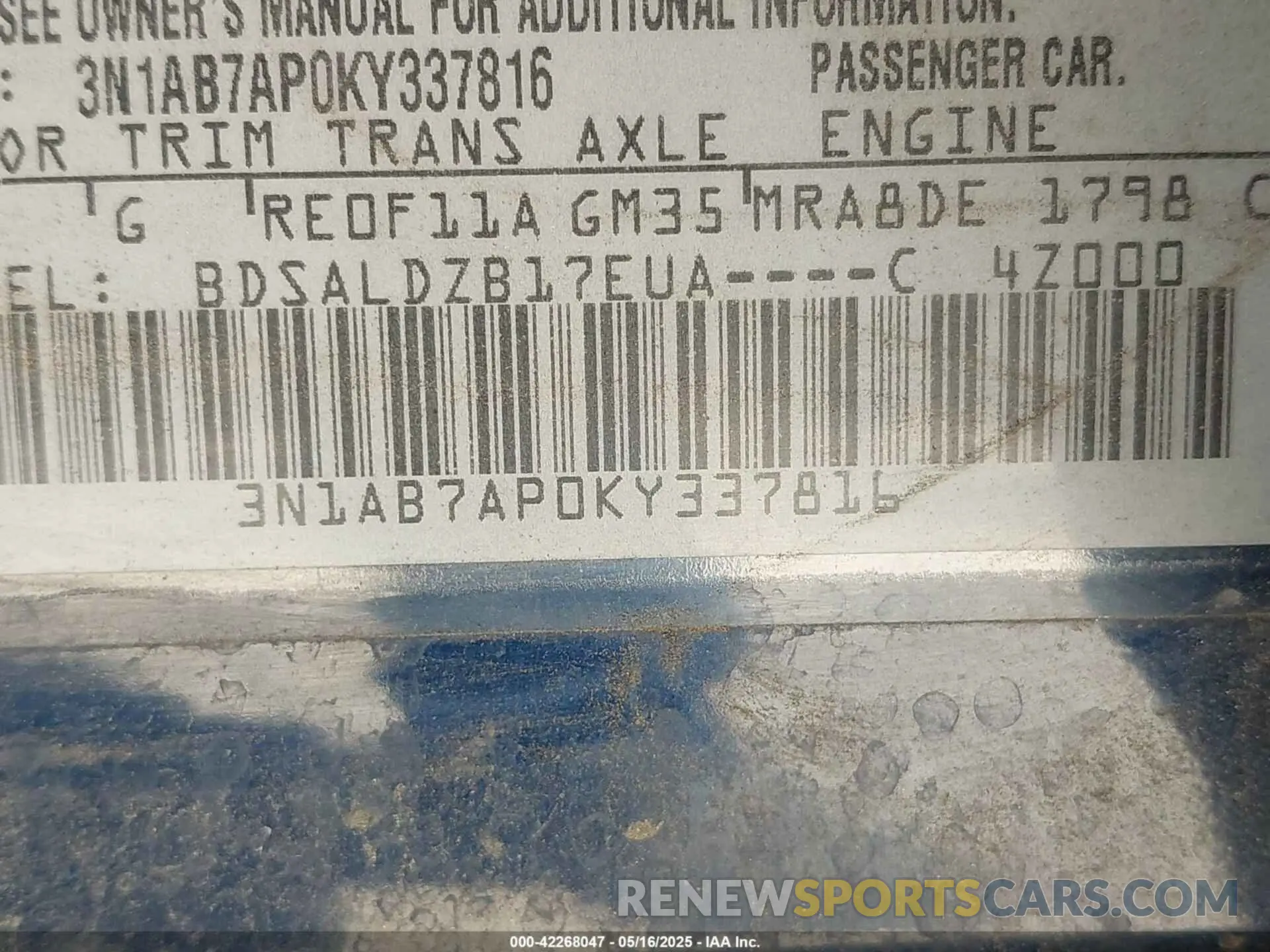 9 Photograph of a damaged car 3N1AB7AP0KY337816 NISSAN SENTRA 2019