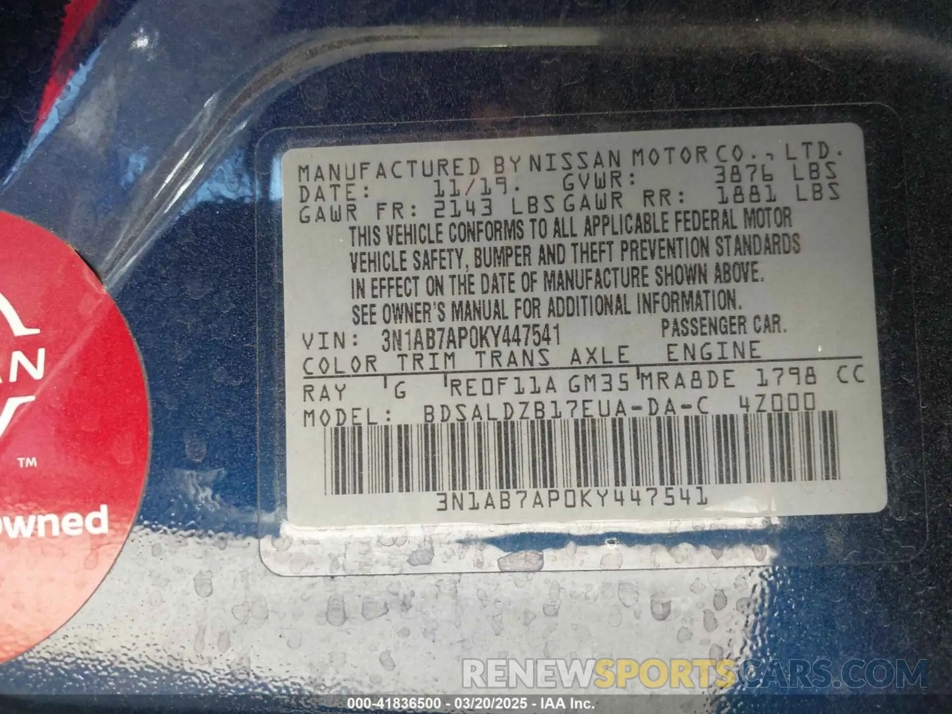 9 Фотография поврежденного автомобиля 3N1AB7AP0KY447541 NISSAN SENTRA 2019