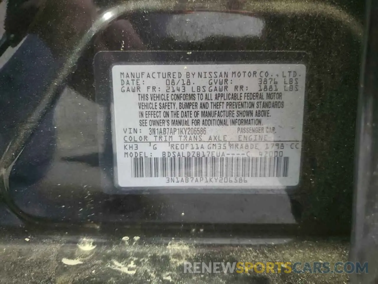 12 Фотография поврежденного автомобиля 3N1AB7AP1KY206586 NISSAN SENTRA 2019