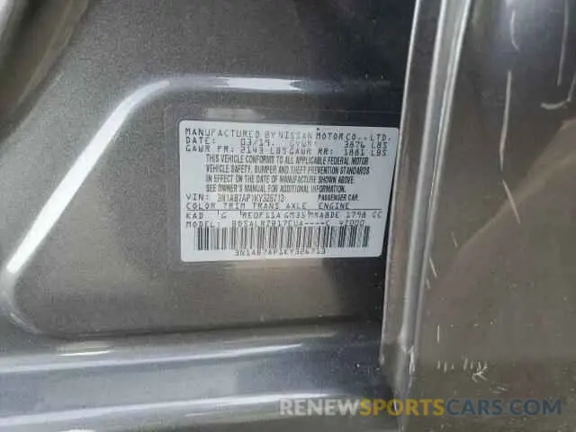 12 Photograph of a damaged car 3N1AB7AP1KY326713 NISSAN SENTRA 2019