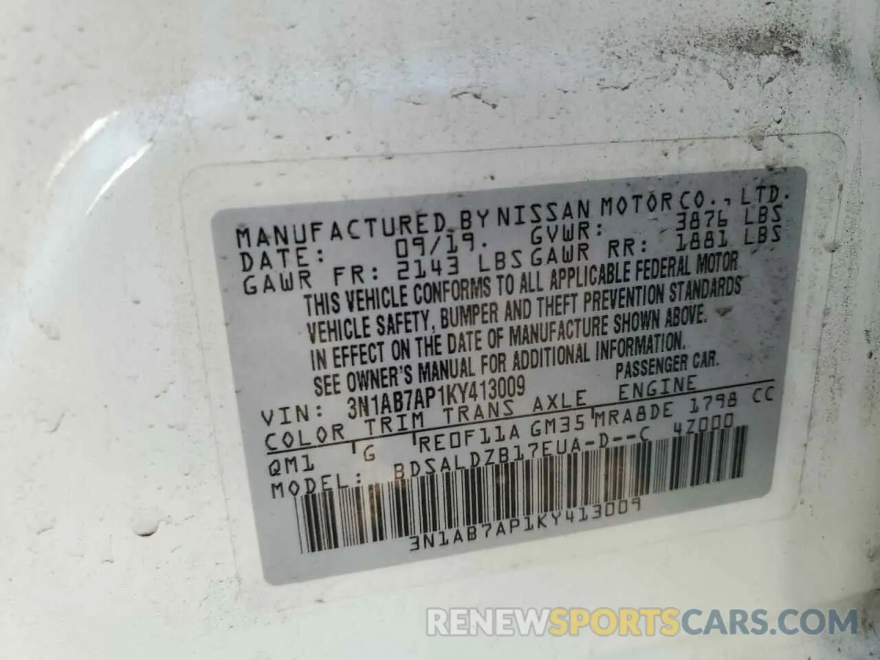 14 Фотография поврежденного автомобиля 3N1AB7AP1KY413009 NISSAN SENTRA 2019