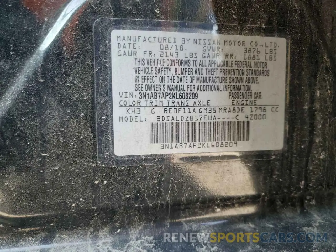 14 Photograph of a damaged car 3N1AB7AP2KL608209 NISSAN SENTRA 2019
