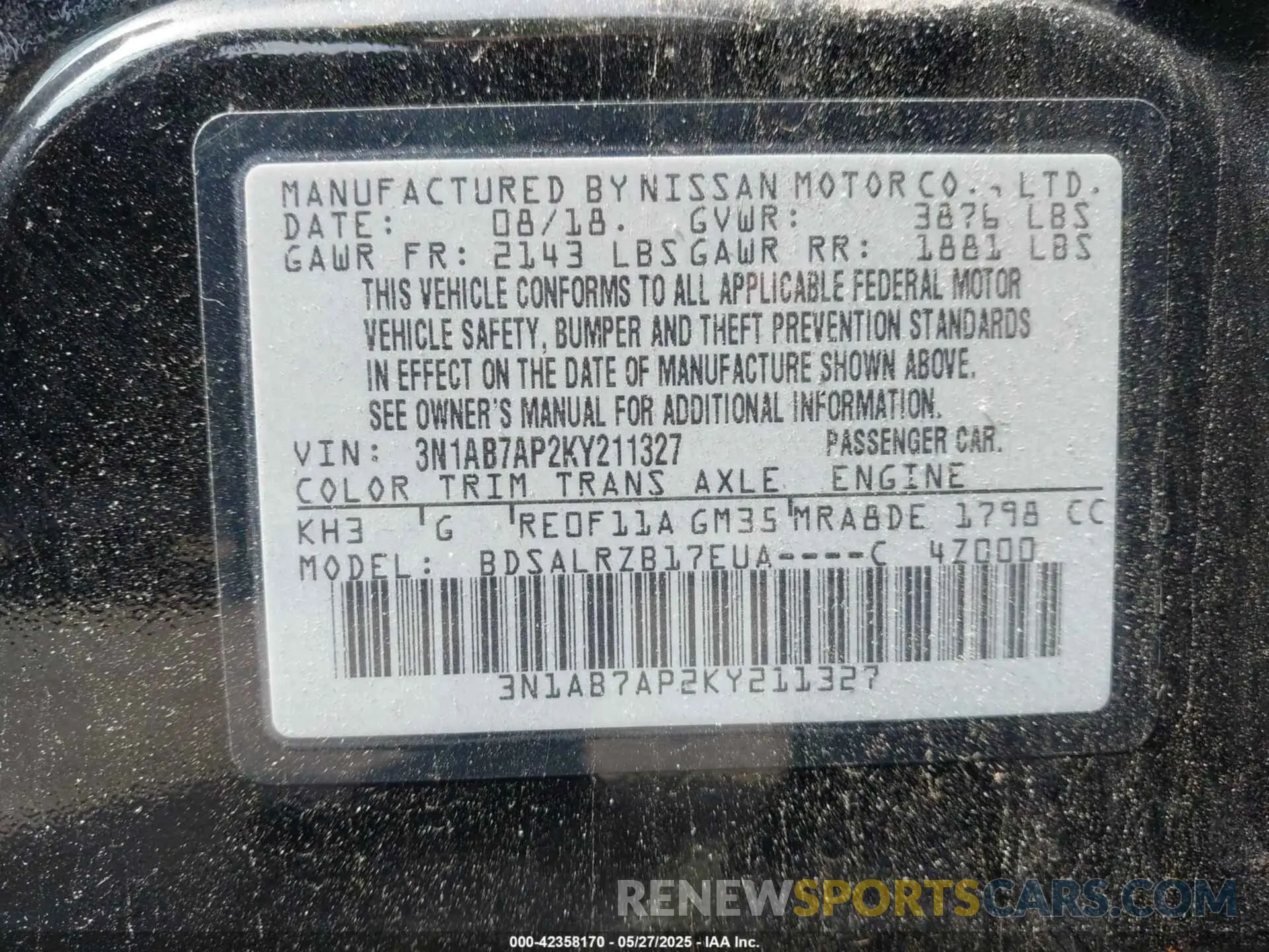 9 Photograph of a damaged car 3N1AB7AP2KY211327 NISSAN SENTRA 2019
