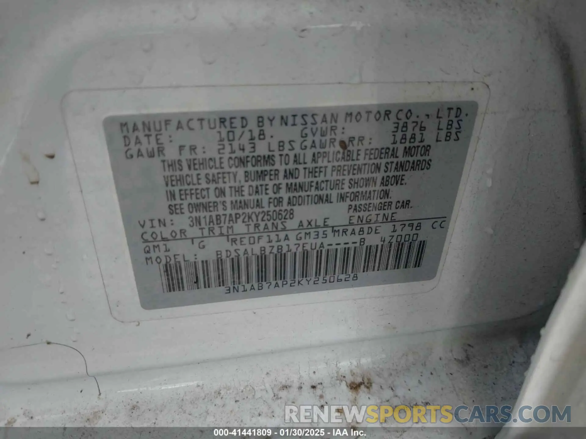 9 Фотография поврежденного автомобиля 3N1AB7AP2KY250628 NISSAN SENTRA 2019