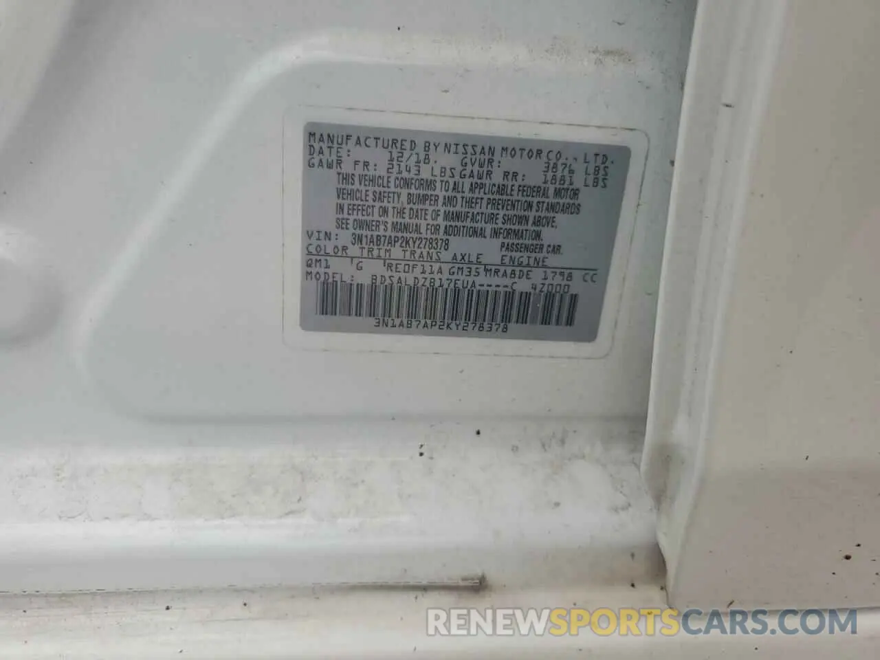 13 Фотография поврежденного автомобиля 3N1AB7AP2KY278378 NISSAN SENTRA 2019