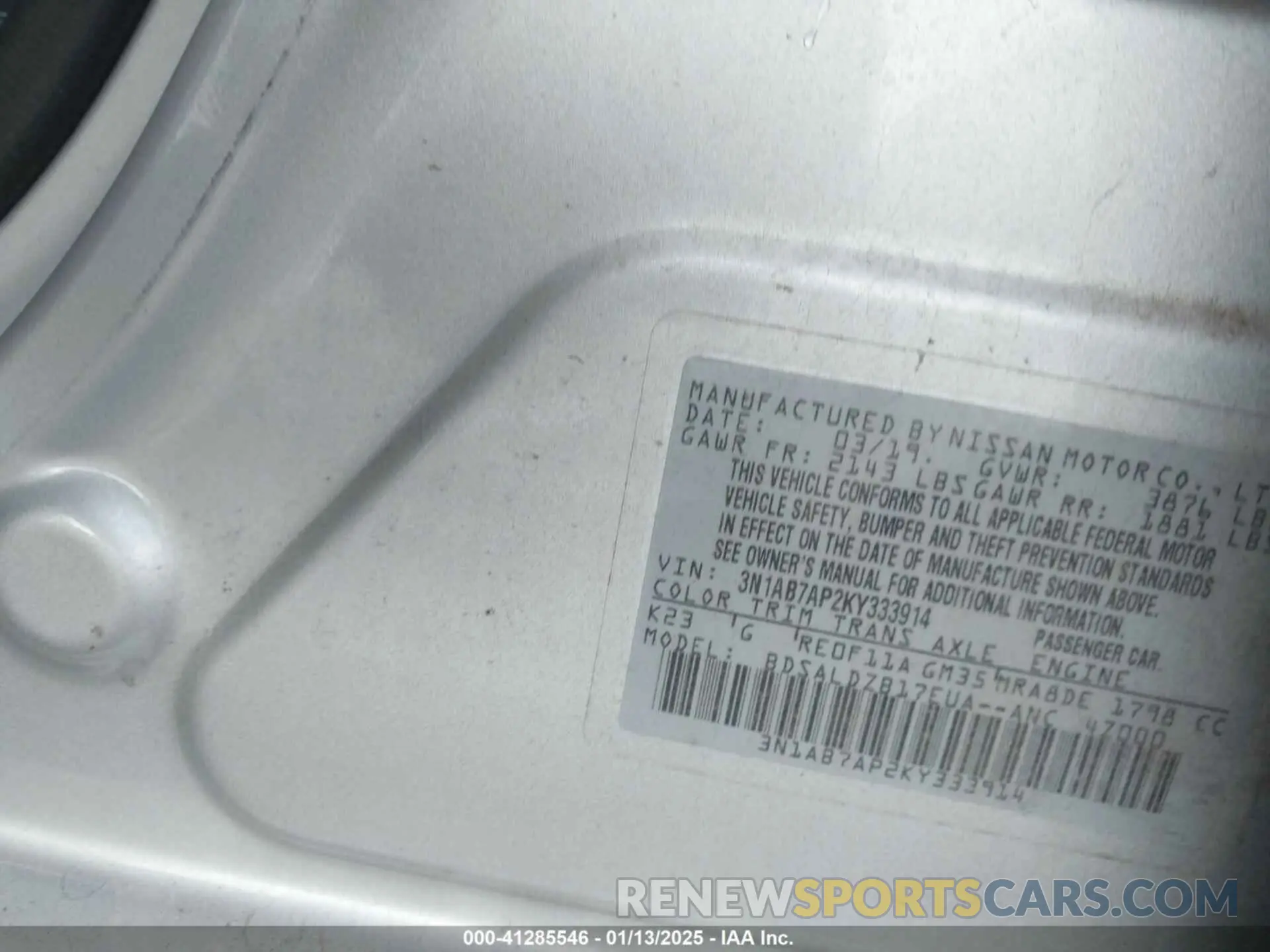 9 Photograph of a damaged car 3N1AB7AP2KY333914 NISSAN SENTRA 2019