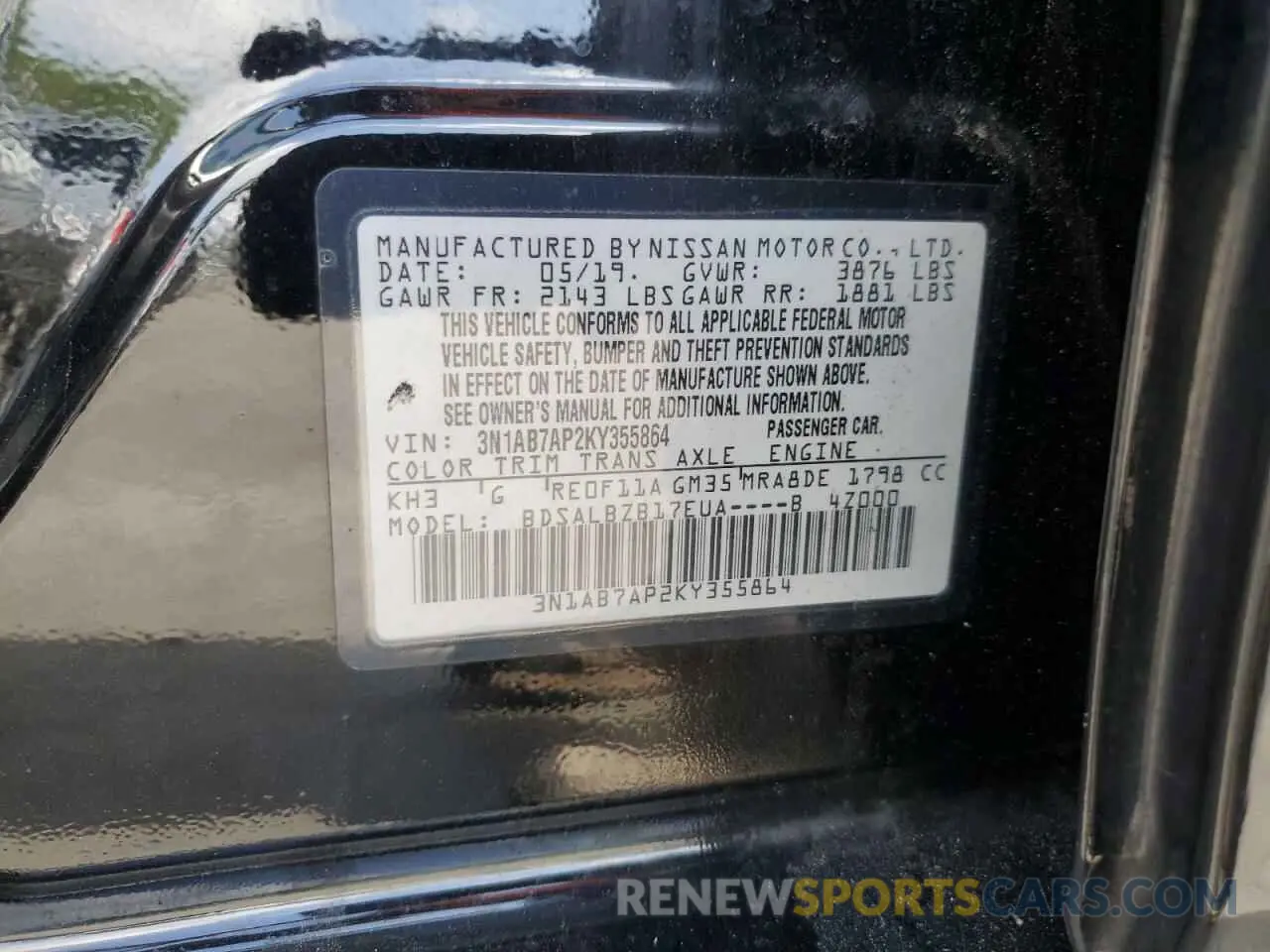 15 Photograph of a damaged car 3N1AB7AP2KY355864 NISSAN SENTRA 2019
