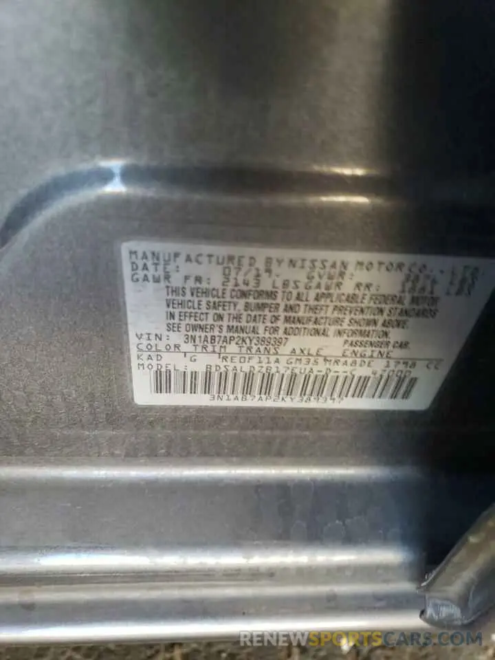 14 Фотография поврежденного автомобиля 3N1AB7AP2KY389397 NISSAN SENTRA 2019