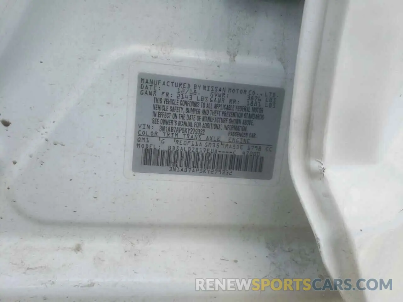 14 Photograph of a damaged car 3N1AB7AP5KY279332 NISSAN SENTRA 2019