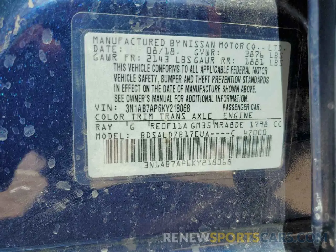 14 Фотография поврежденного автомобиля 3N1AB7AP6KY218068 NISSAN SENTRA 2019