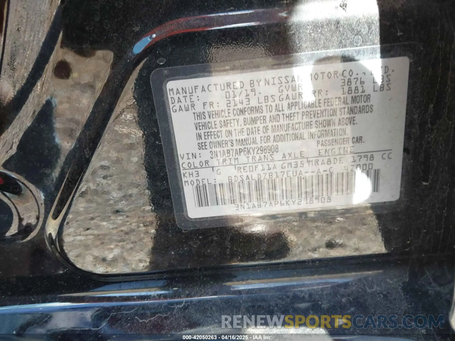 9 Фотография поврежденного автомобиля 3N1AB7AP6KY298908 NISSAN SENTRA 2019